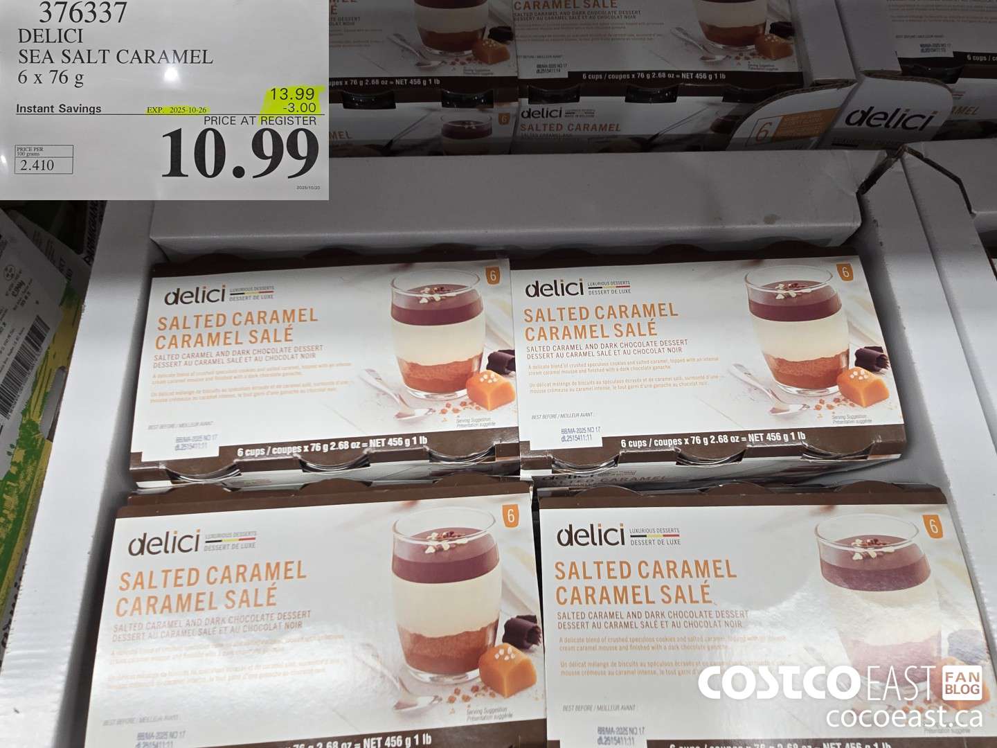 376337 DELICI SEA SALT CARAMEL 6 x 76 G ($3.00 INSTANT SAVINGS EXPIRES ON 2025-10-26) $10.99
