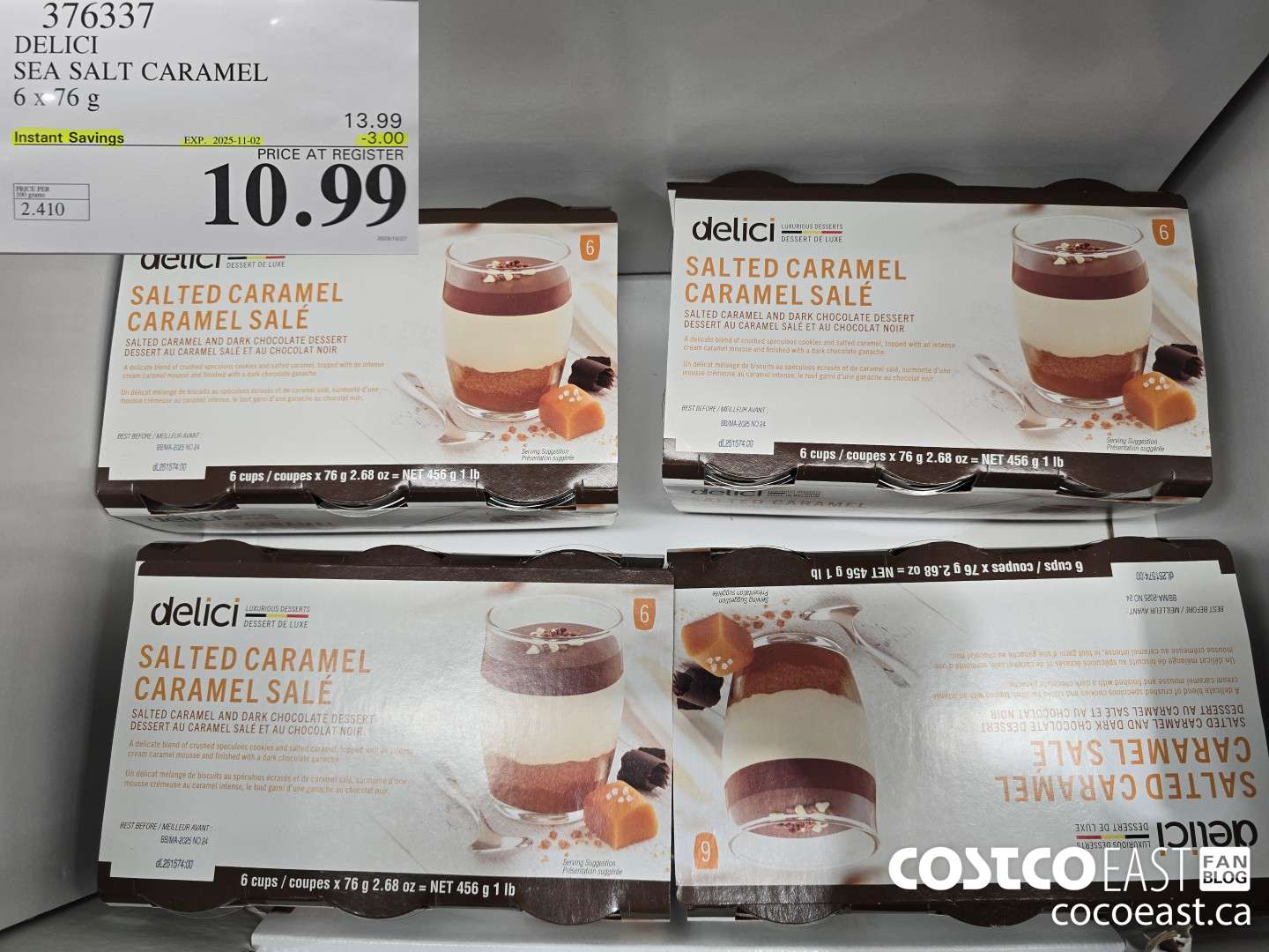 376337 DELICI SEA SALT CARAMEL 6 x 76 G ($3.00 INSTANT SAVINGS EXPIRES ON 2025-11-02) $10.99
