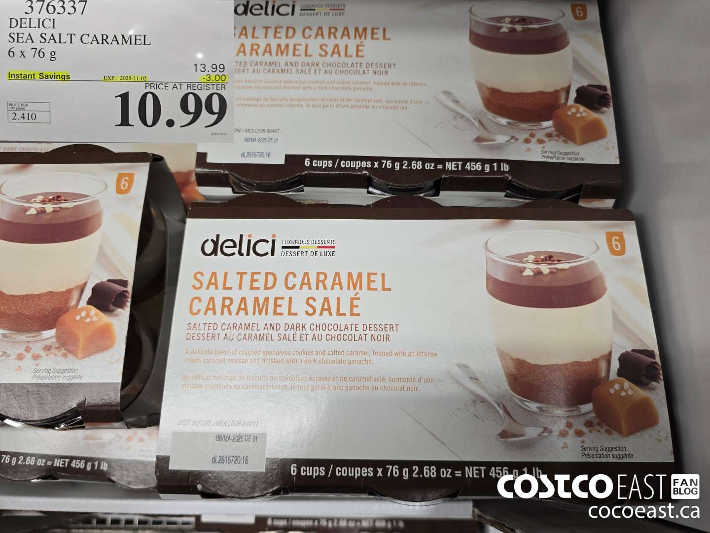 376337 DELICI SEA SALT CARAMEL 6 x 76 G ($3.00 INSTANT SAVINGS EXPIRES ON 2025-11-02) $10.99