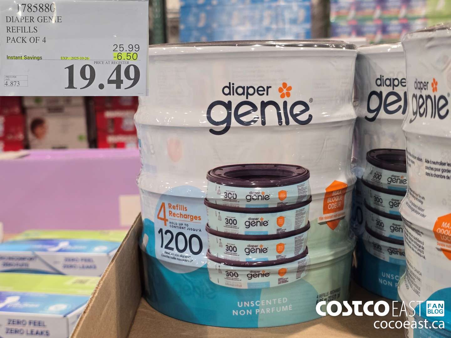 1785880 DIAPER GENIE REFILLS PACK OF 4 ($6.50 INSTANT SAVINGS EXPIRES ON 2025-10-26) $19.49