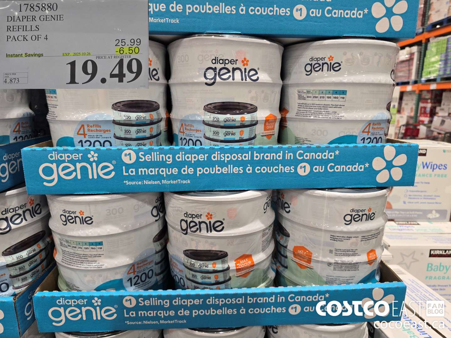 1785880 DIAPER GENIE REFILLS PACK OF 4 ($6.50 INSTANT SAVINGS EXPIRES ON 2025-10-26) $19.49