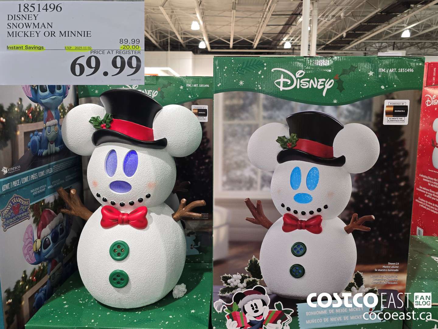 1851496 DISNEY SNOWMAN MICKEY AND MINNIE ($20.00 INSTANT SAVINGS EXPIRES ON 2025-11-02) $69.99