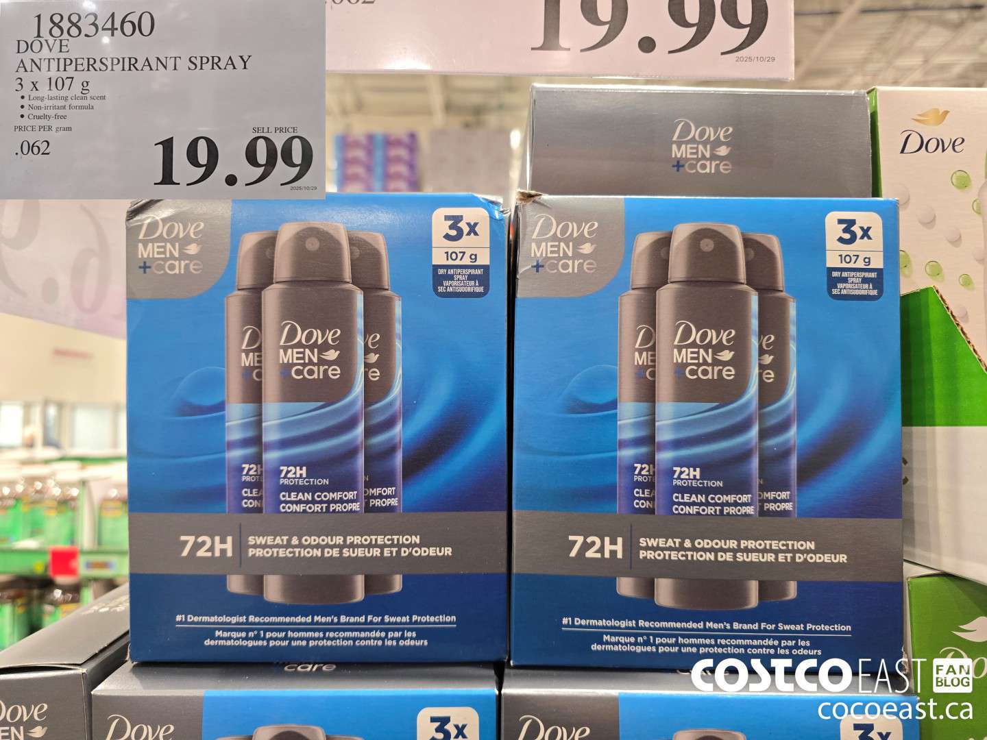 1883460 DOVE ANTIPERSPIRANT SPRAY 3 x 107 g $19.99
