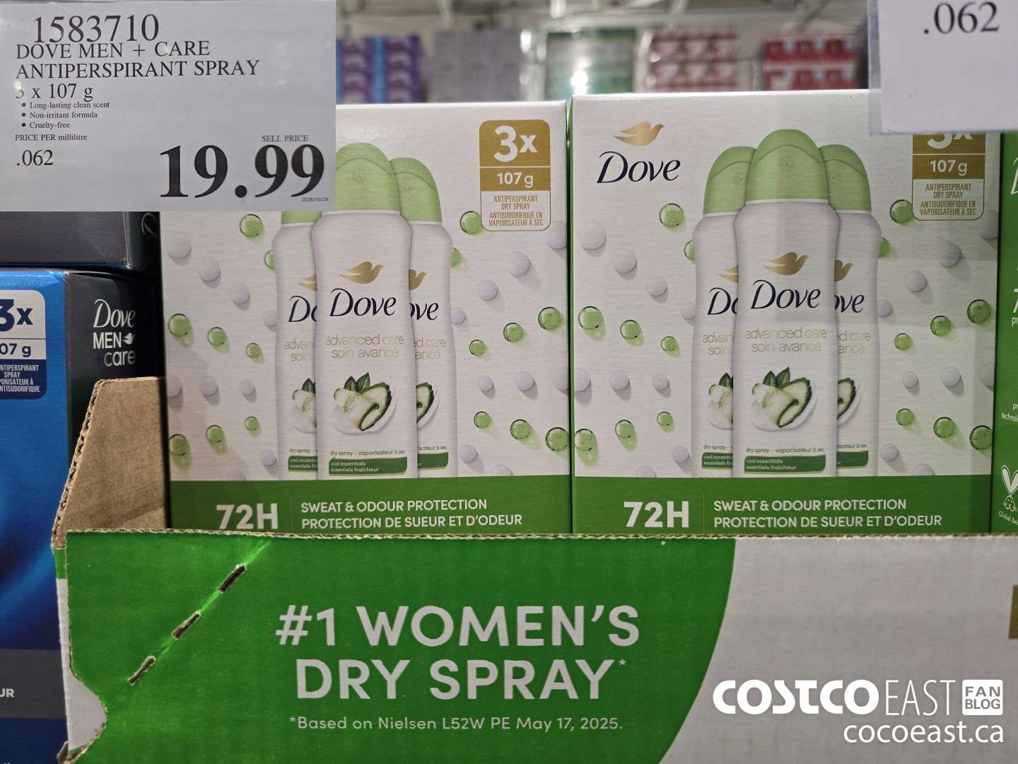 1583710 DOVE MEN + CARE ANTIPERSPIRANT SPRAY 3 x 107 g $19.99