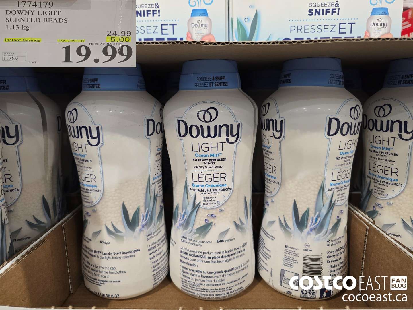 1774179 DOWNY LIGHT SCENTED BEADS 1.13 G ($5.00 INSTANT SAVINGS EXPIRES ON 2025-10-19) $19.99