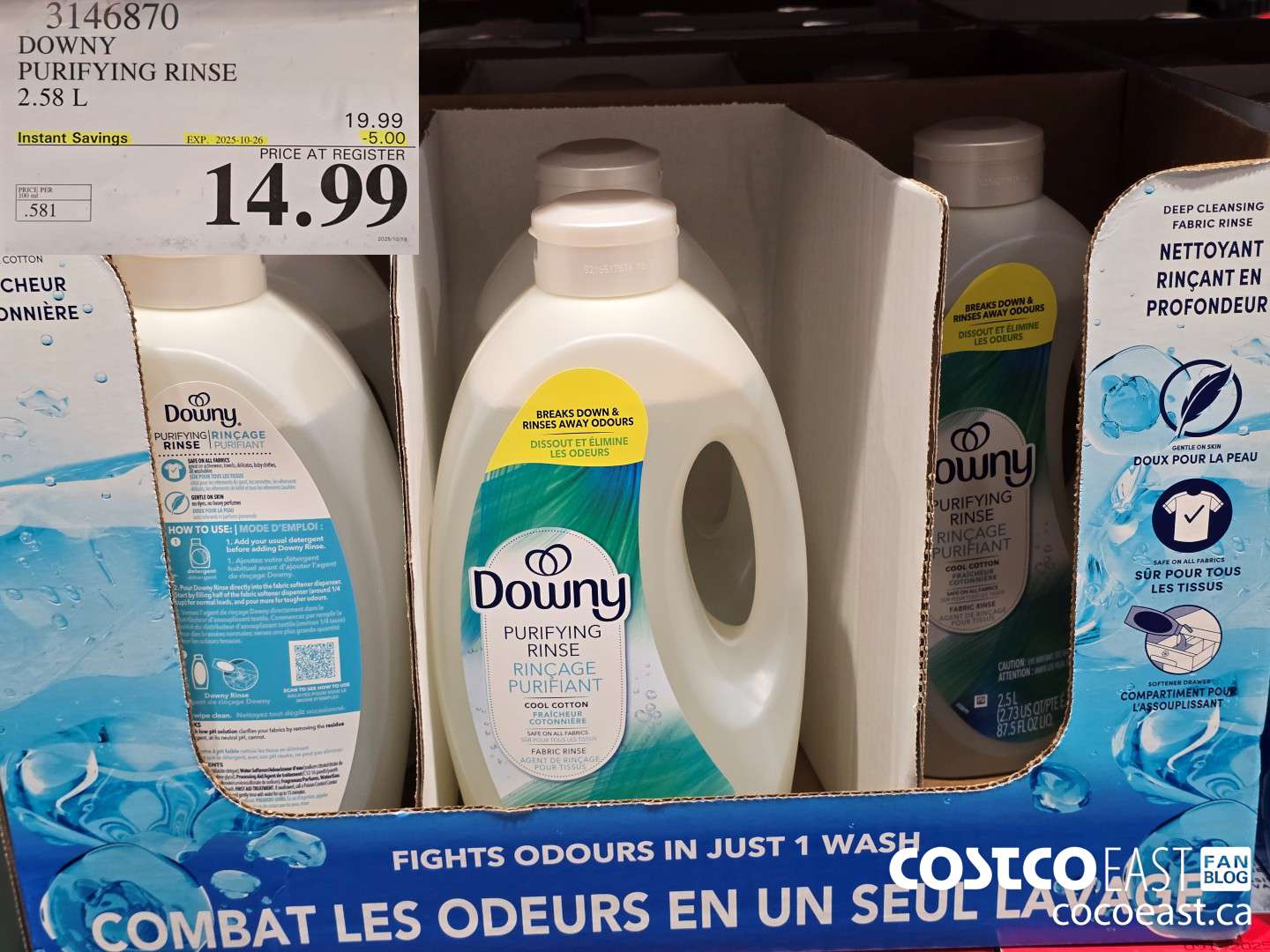3146870 DOWNY PURIFYING RINSE 2.58 L ($5.00 INSTANT SAVINGS EXPIRES ON 2025-10-26) $14.99