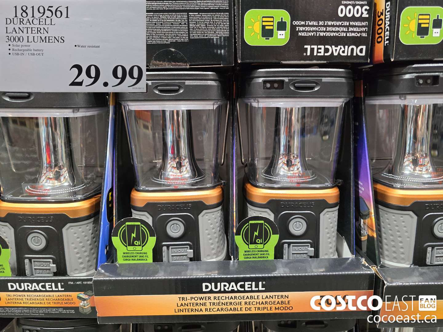 1819561 DURACELL LANTERN 3000 LUMEN $29.99
