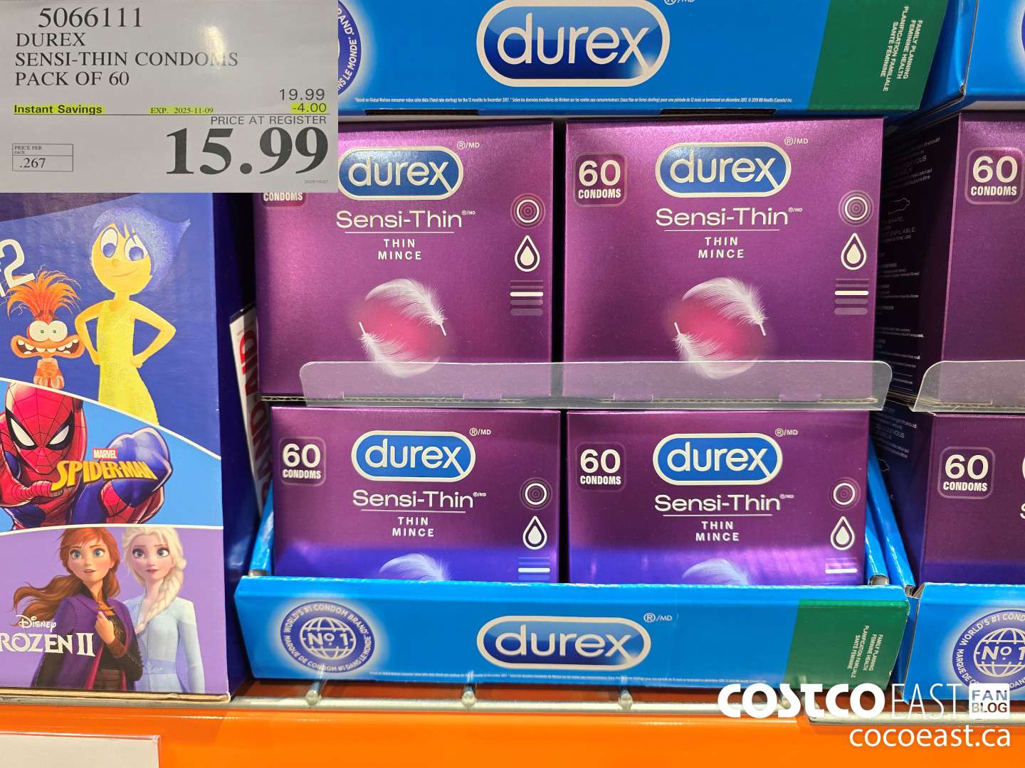 5066111 DUREX SENSI-THIN CONDOMS BOX OF 60 ($4.00 INSTANT SAVINGS EXPIRES ON 2025-11-09) $15.99