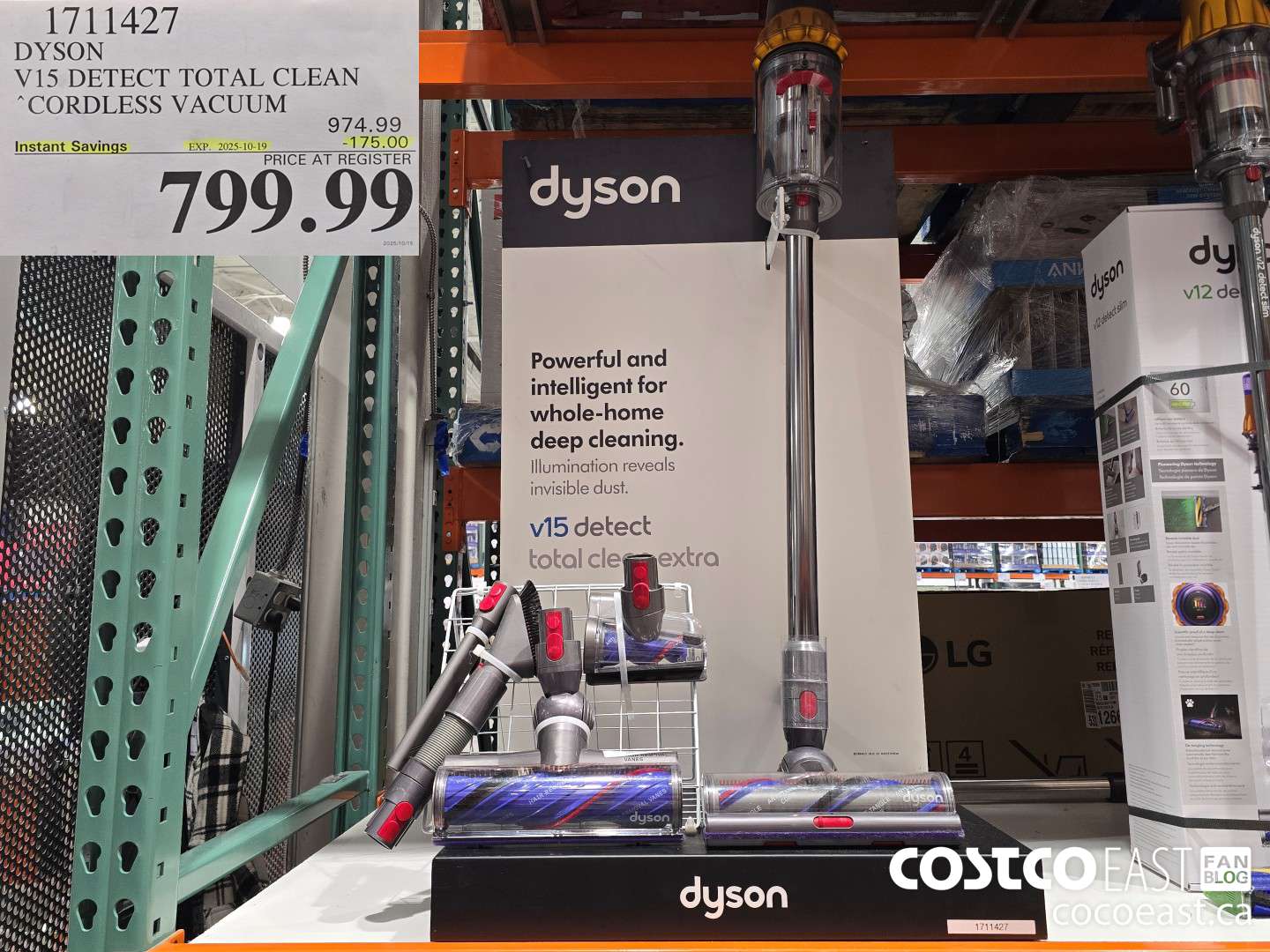 1711427 DYSON V15 DETECT TOTAL CLEAN CORDLESS VACUUM ($175.00 INSTANT SAVINGS EXPIRES ON 2025-10-19) $799.99