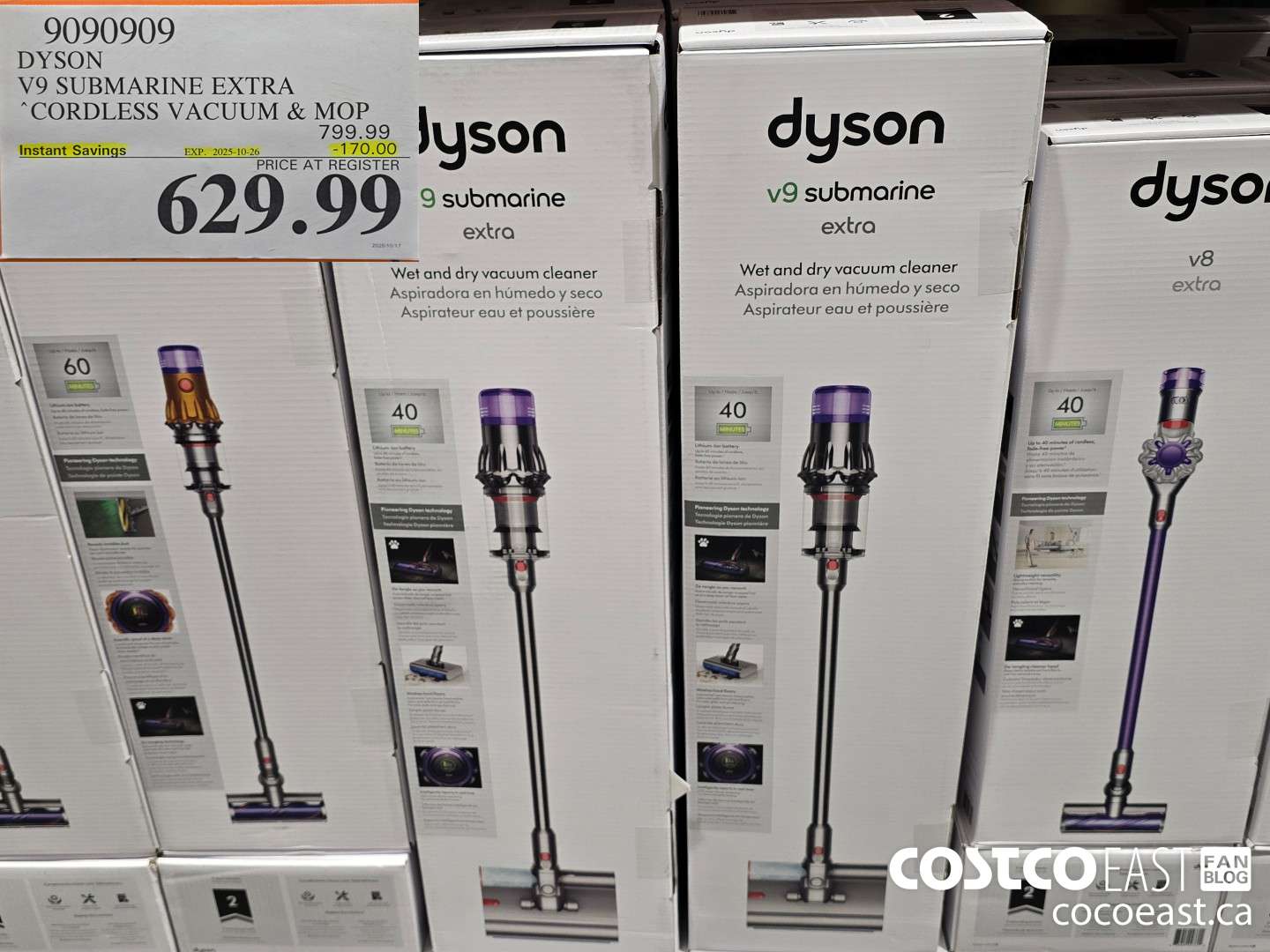 9090909 DYSON V9 SUBMARINE EXTRA CORDLESS VACUUM & MOP ($170.00 INSTANT SAVINGS EXPIRES ON 2025-10-26) $629.99