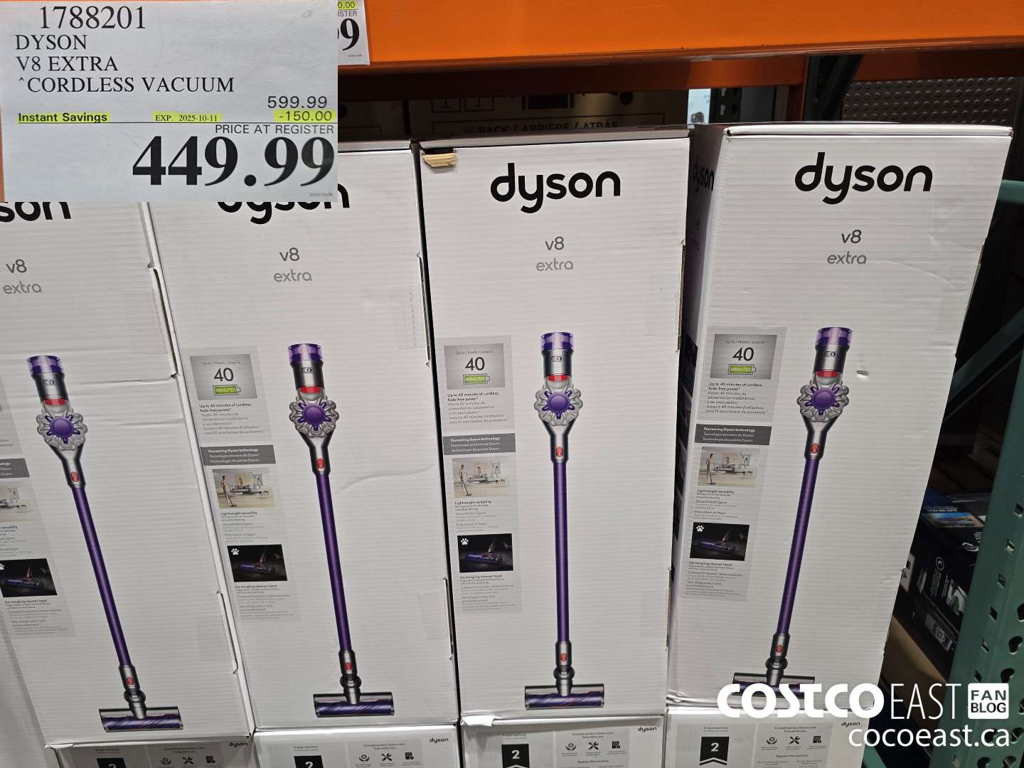 1788201 Dyson V8 EXTRA CORDLESS VACUUM ($150.00 INSTANT SAVINGS EXPIRES ON 2025-10-11) $449.99
