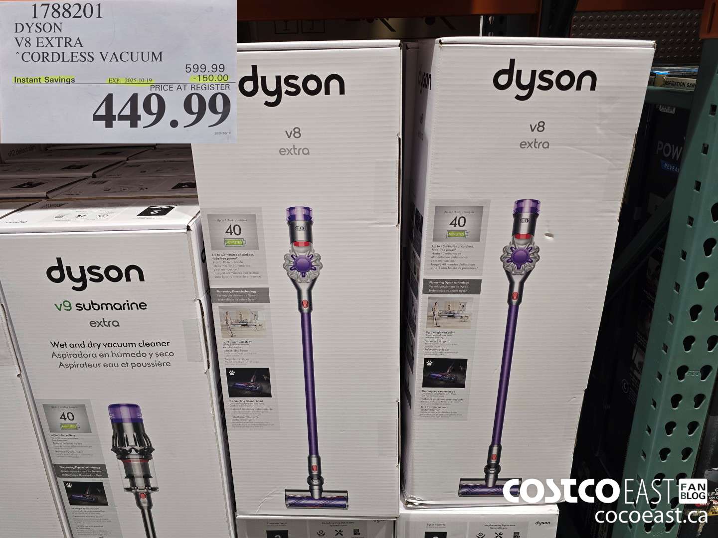1788201 Dyson V8 EXTRA CORDLESS VACUUM ($150.00 INSTANT SAVINGS EXPIRES ON 2025-10-19) $449.99