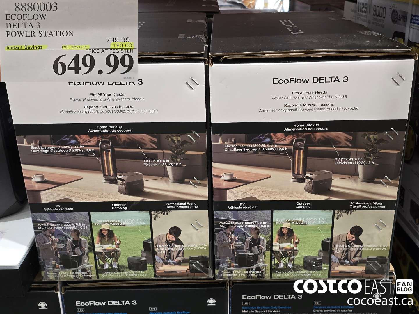 8880003 ECOFLOW DELTA 3 POWER STATION ($150.00 INSTANT SAVINGS EXPIRES ON 2025-10-19) $649.99