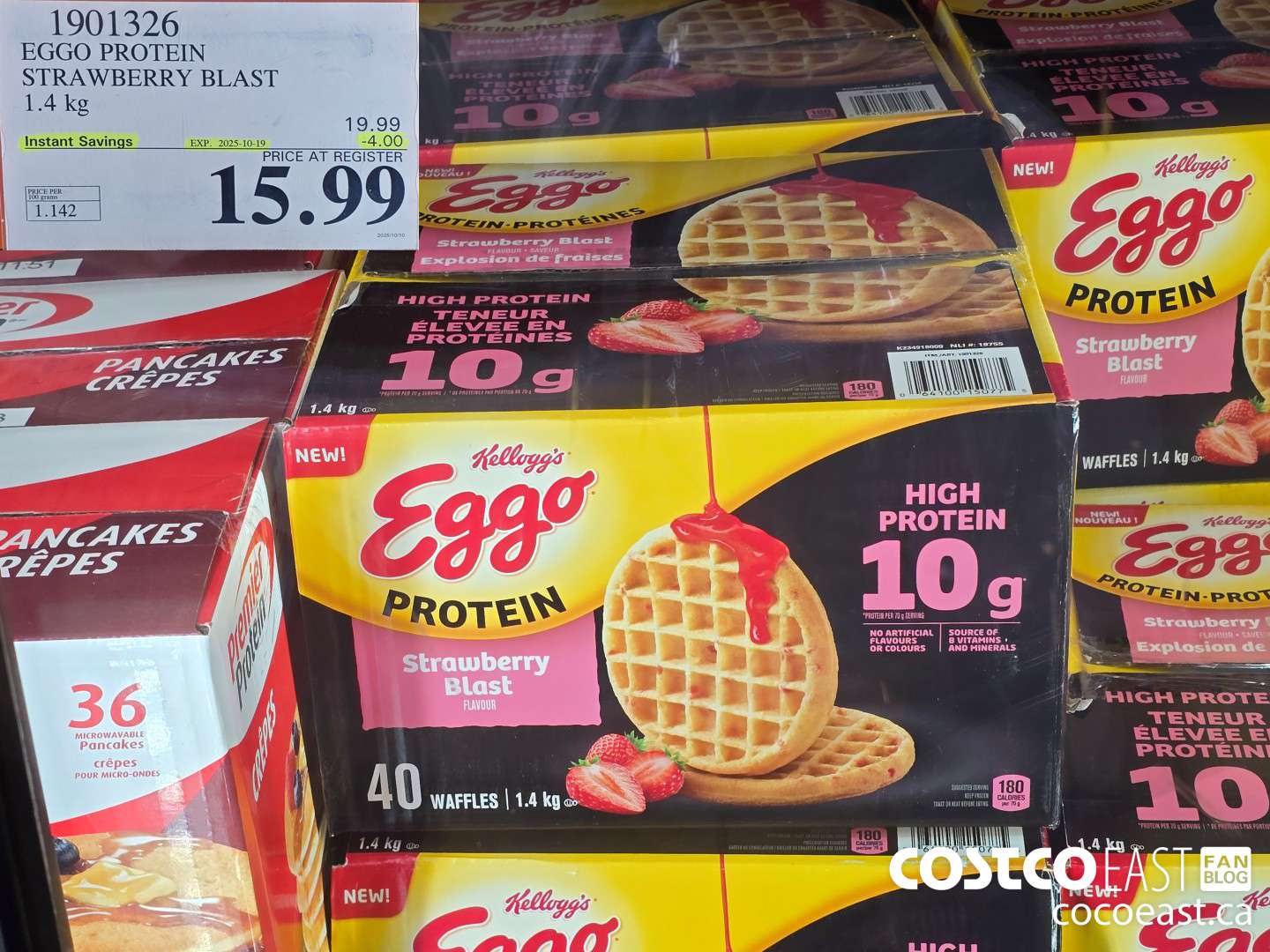 1901326 EGGO PROTEIN STRAWBERRY BLAST 1.4 KG ($4.00 INSTANT SAVINGS EXPIRES ON 2025-10-19) $15.99