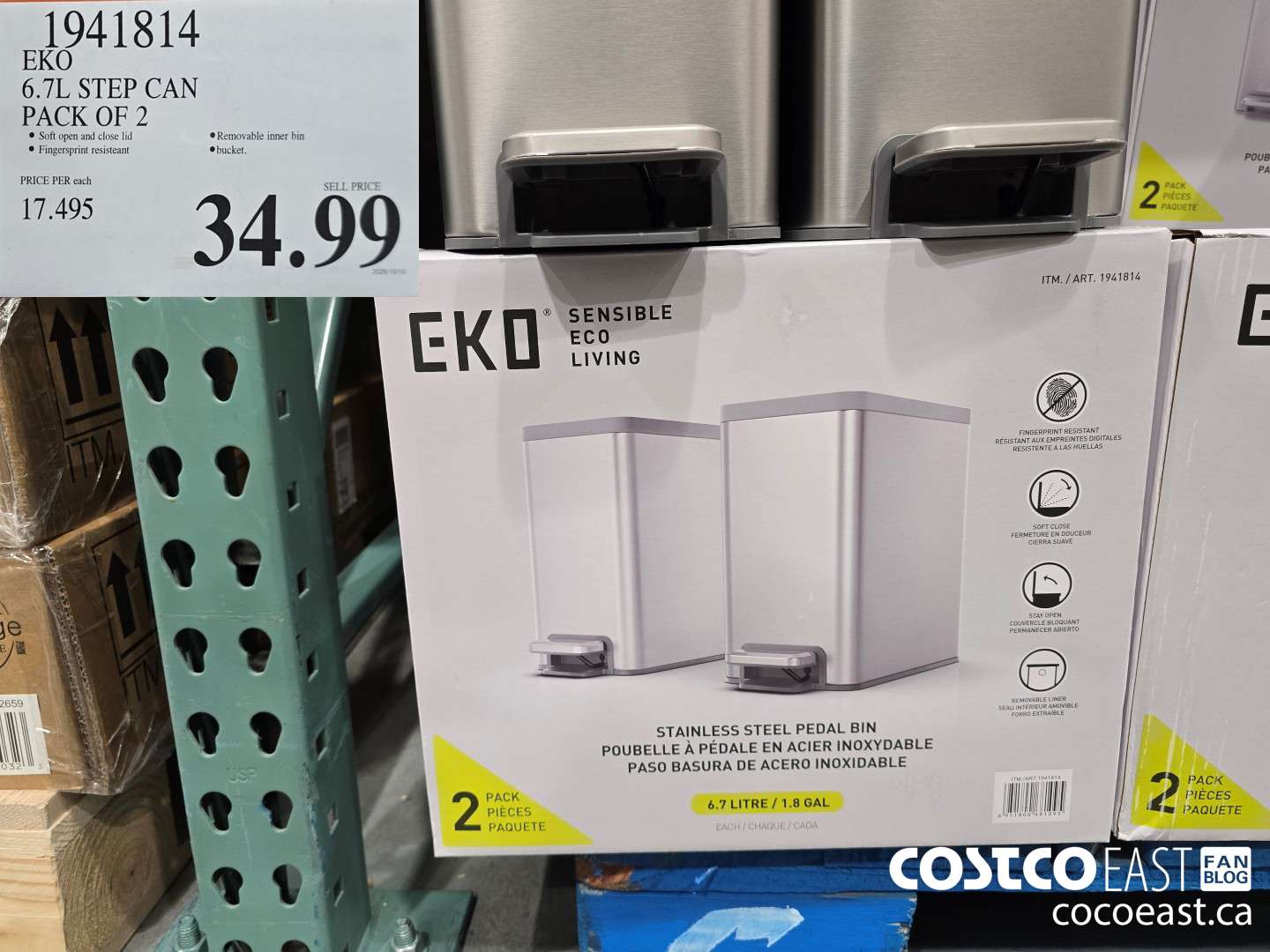 1941814 EKO 6.7L STEP CAN PACK OF 2 $34.99