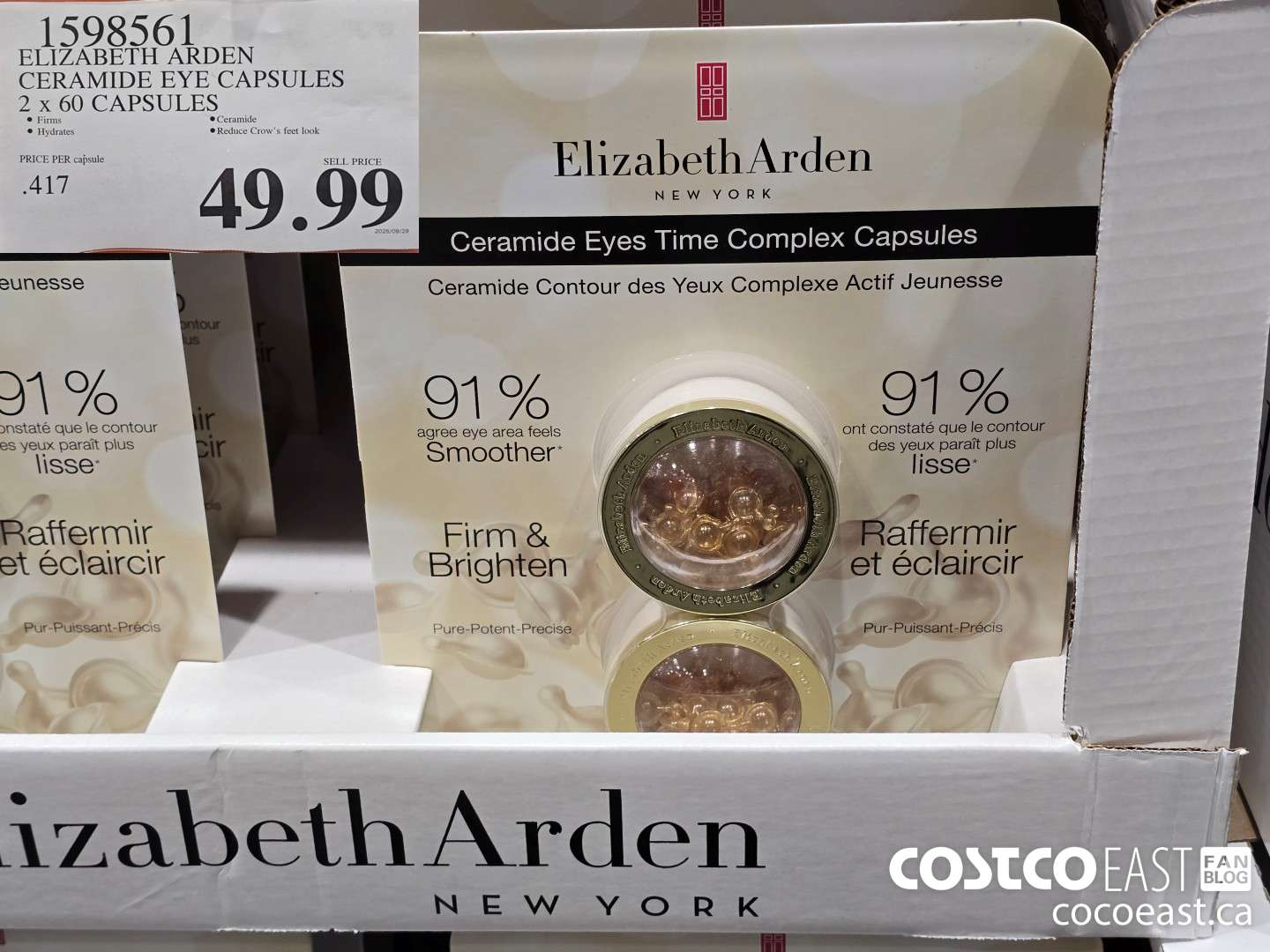 1598561 ELIZABETH ARDEN CERAMIDE EYE CAPSULES 2 x 60 CAPSULES $49.99