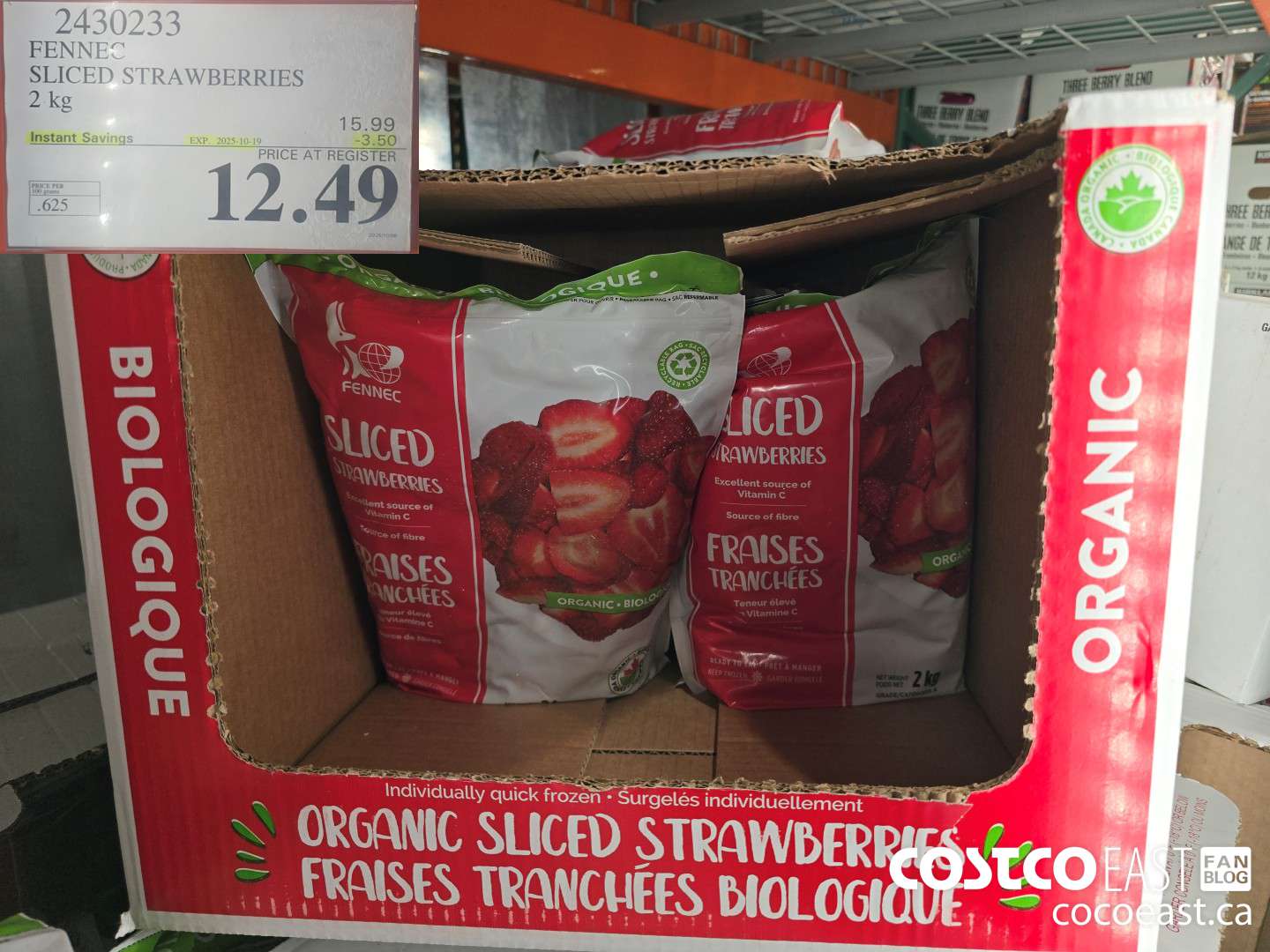 2430233 FENNEC SLICED STRAWBERRIES 2 KG ($3.50 INSTANT SAVINGS EXPIRES ON 2025-10-19) $12.49