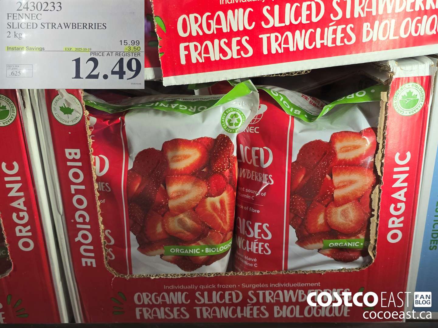 2430233 FENNEC SLICED STRAWBERRIES 2 KG ($3.50 INSTANT SAVINGS EXPIRES ON 2025-10-19) $12.49