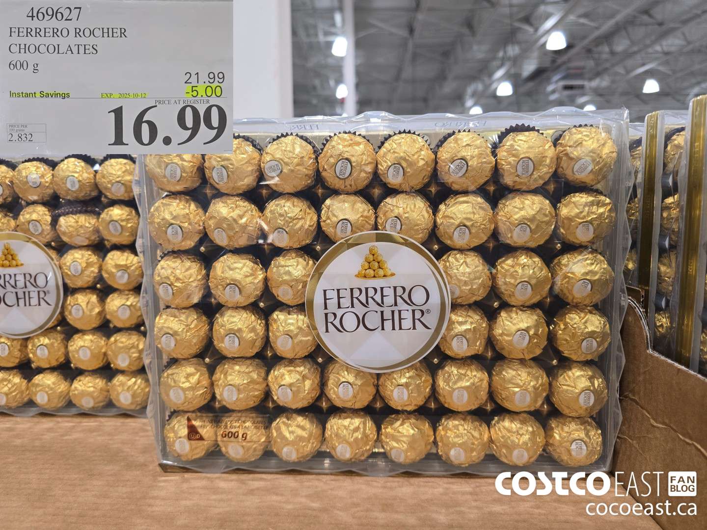469627 FERRERO ROCHER CHOCOLATES 600 G ($5.00 INSTANT SAVINGS EXPIRES ON 2025-10-12) $16.99