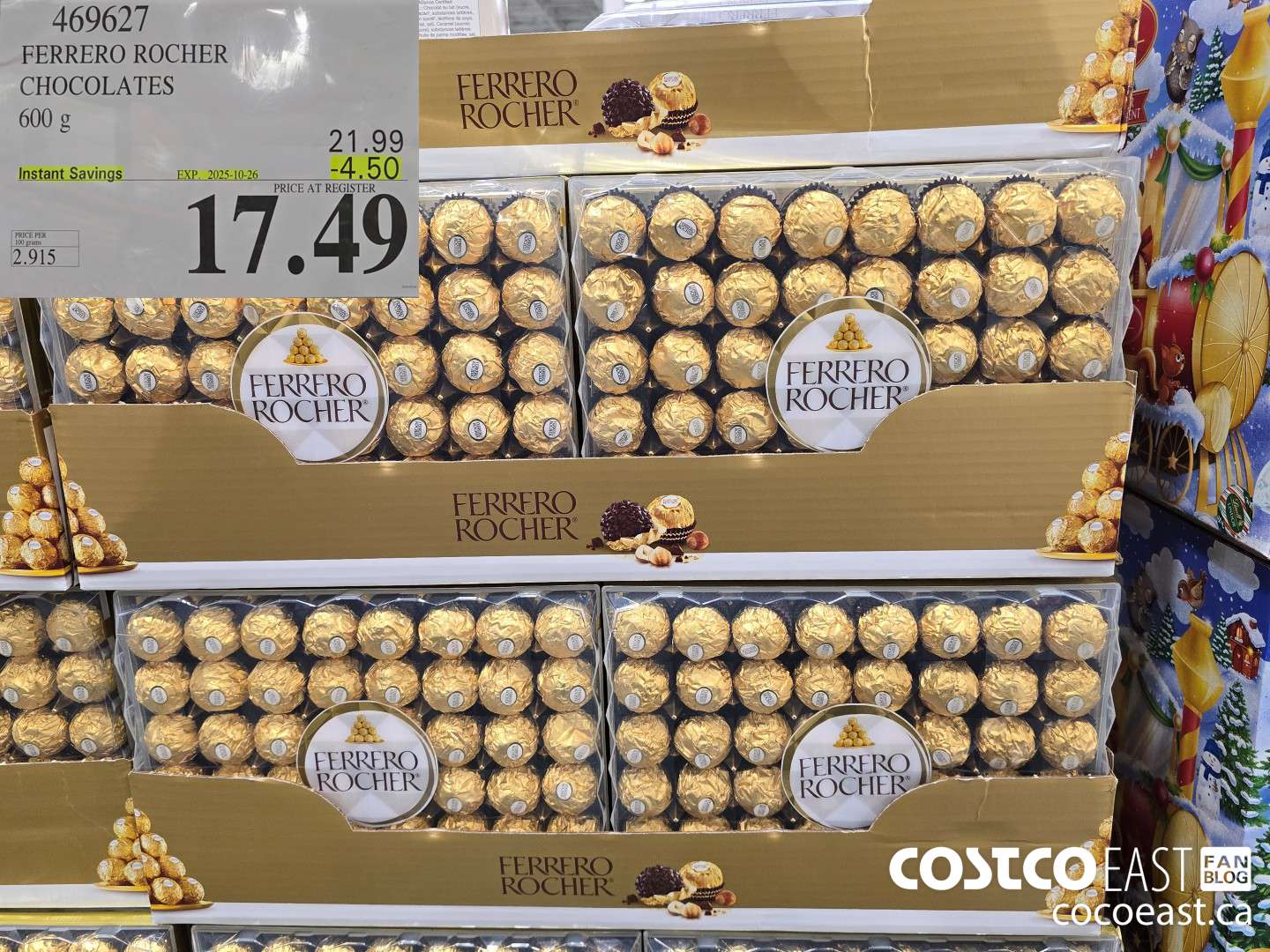 469627 FERRERO ROCHER CHOCOLATES 600 G ($4.50 INSTANT SAVINGS EXPIRES ON 2025-10-26) $17.49