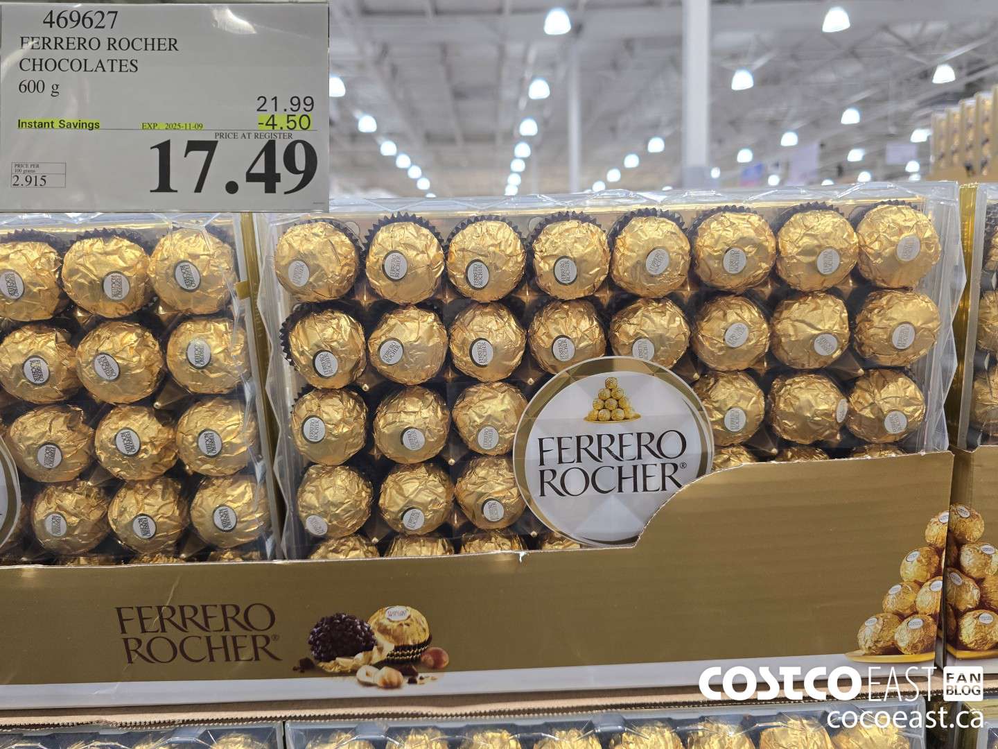 469627 FERRERO ROCHER CHOCOLATES 600 G ($4.50 INSTANT SAVINGS EXPIRES ON 2025-11-09) $17.49