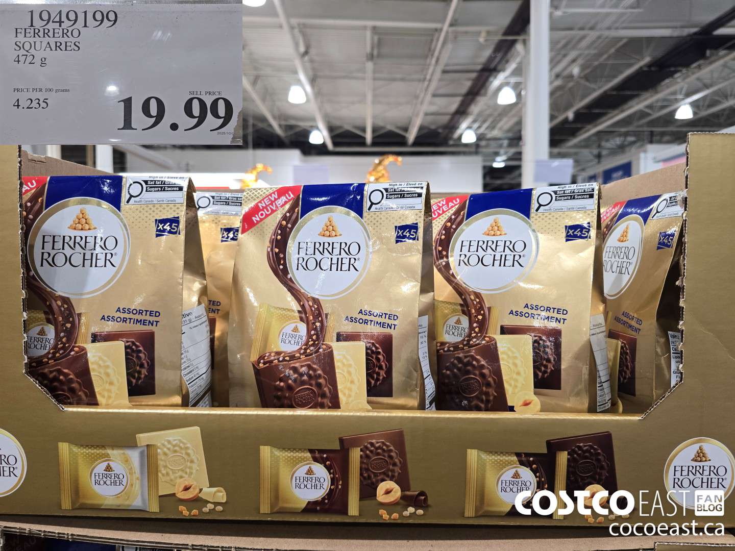 1949199 FERRERO SQUARES 472 G $19.99