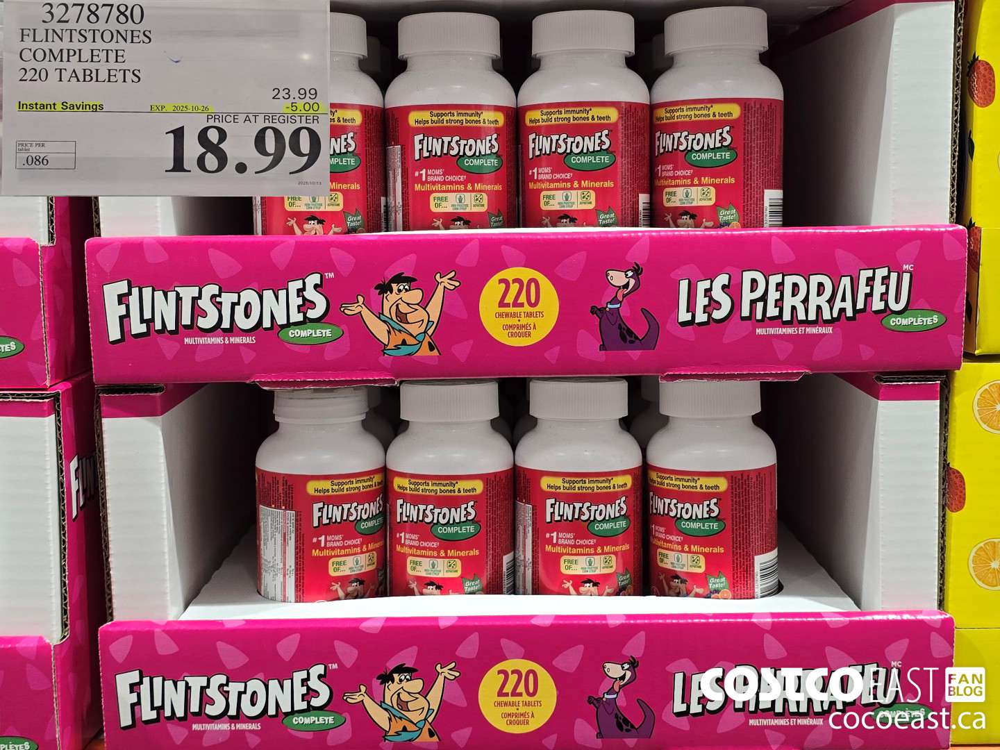 3278780 FLINTSTONES COMPLETE 220 TABLETS ($5.00 INSTANT SAVINGS EXPIRES ON 2025-10-26) $18.99