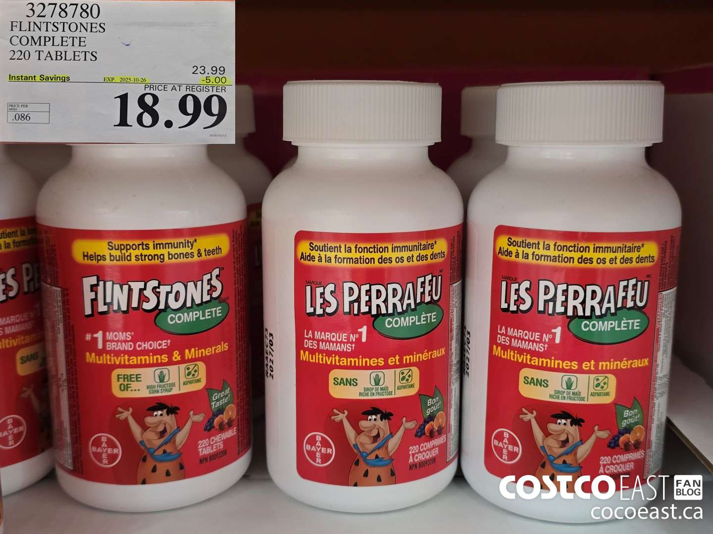 3278780 FLINTSTONES COMPLETE 220 TABLETS ($5.00 INSTANT SAVINGS EXPIRES ON 2025-10-26) $18.99
