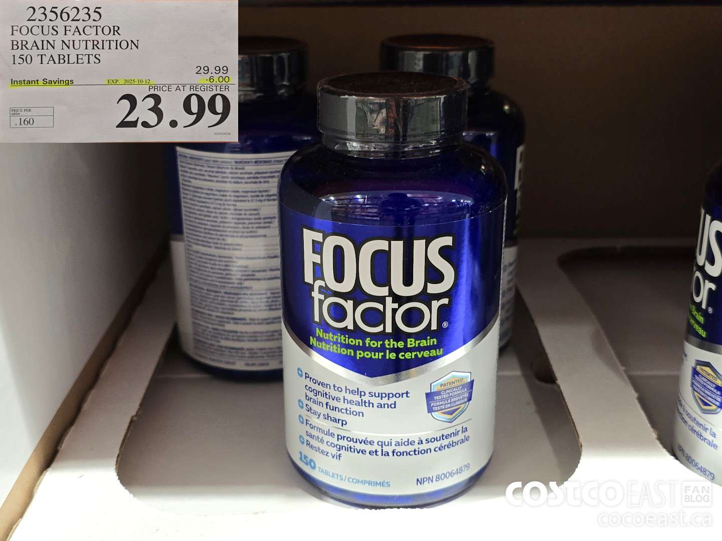 2356235 FOCUS FACTOR BRAIN NUTRITION 150 TABLETS ($6.00 INSTANT SAVINGS EXPIRES ON 2025-10-12) $23.99