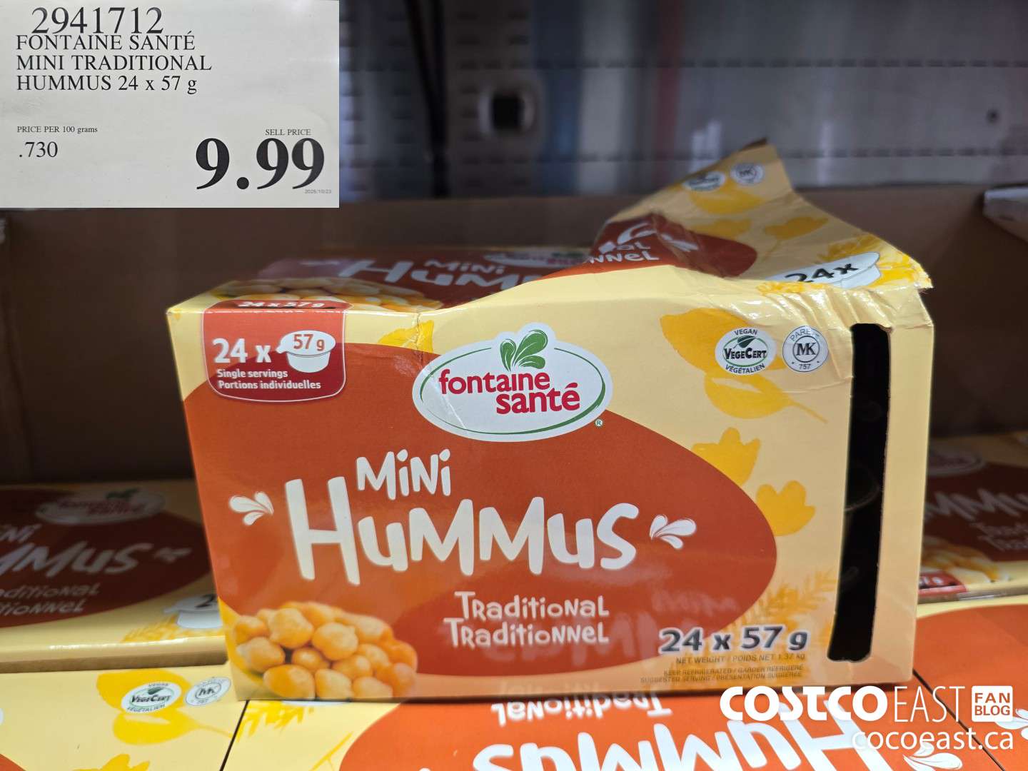 2941712 FONTAINE SANTE MINI TRADITIONAL HUMMUS 24 x 57g $9.99