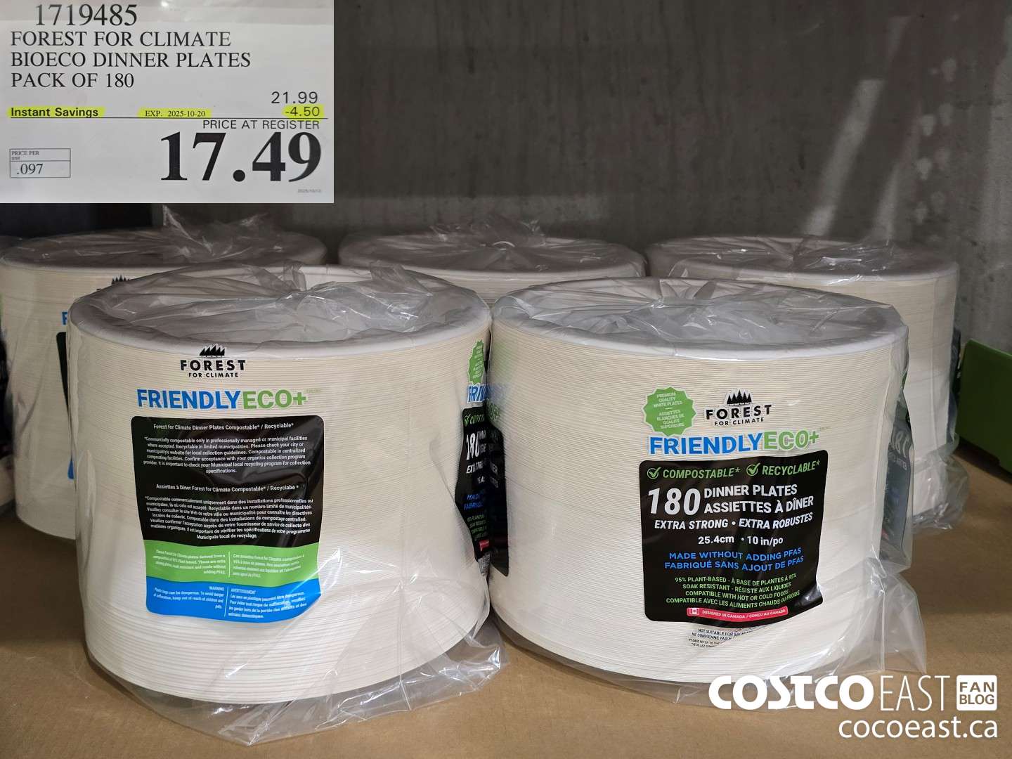 1719485 FOREST FOR CLIMATE BIOECO DINNER PLATES PACK OF 180 ($4.50 INSTANT SAVINGS EXPIRES ON 2025-10-20) $17.49