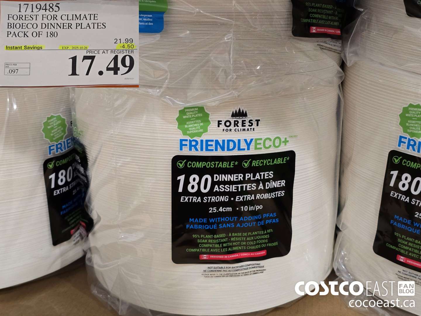 1719485 FOREST FOR CLIMATE BIOECO DINNER PLATES PACK OF 180 ($4.50 INSTANT SAVINGS EXPIRES ON 2025-10-26) $17.49
