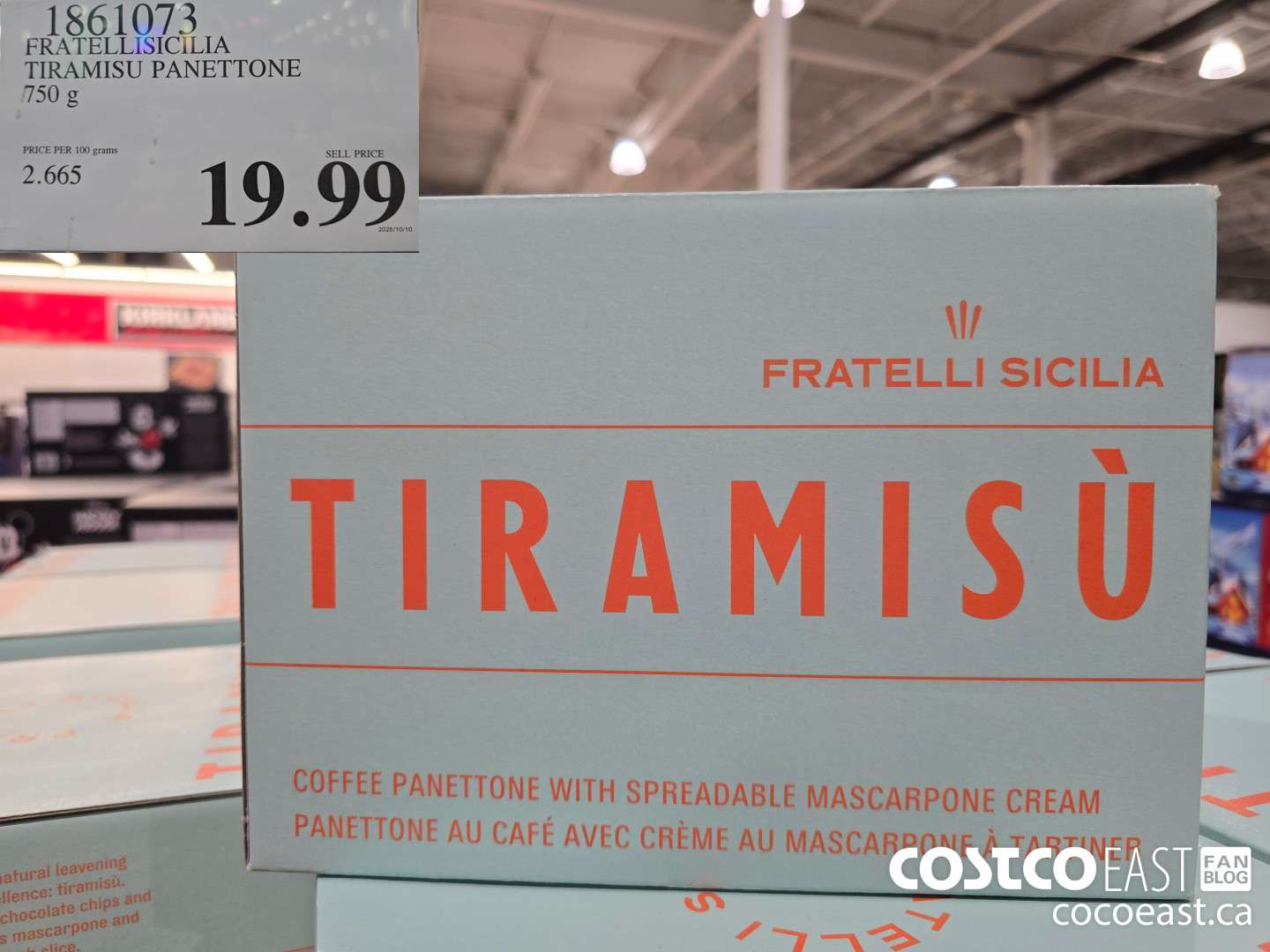 1861073 FRATELLISICILIA TIRAMISU PANETTONE 750 G $19.99