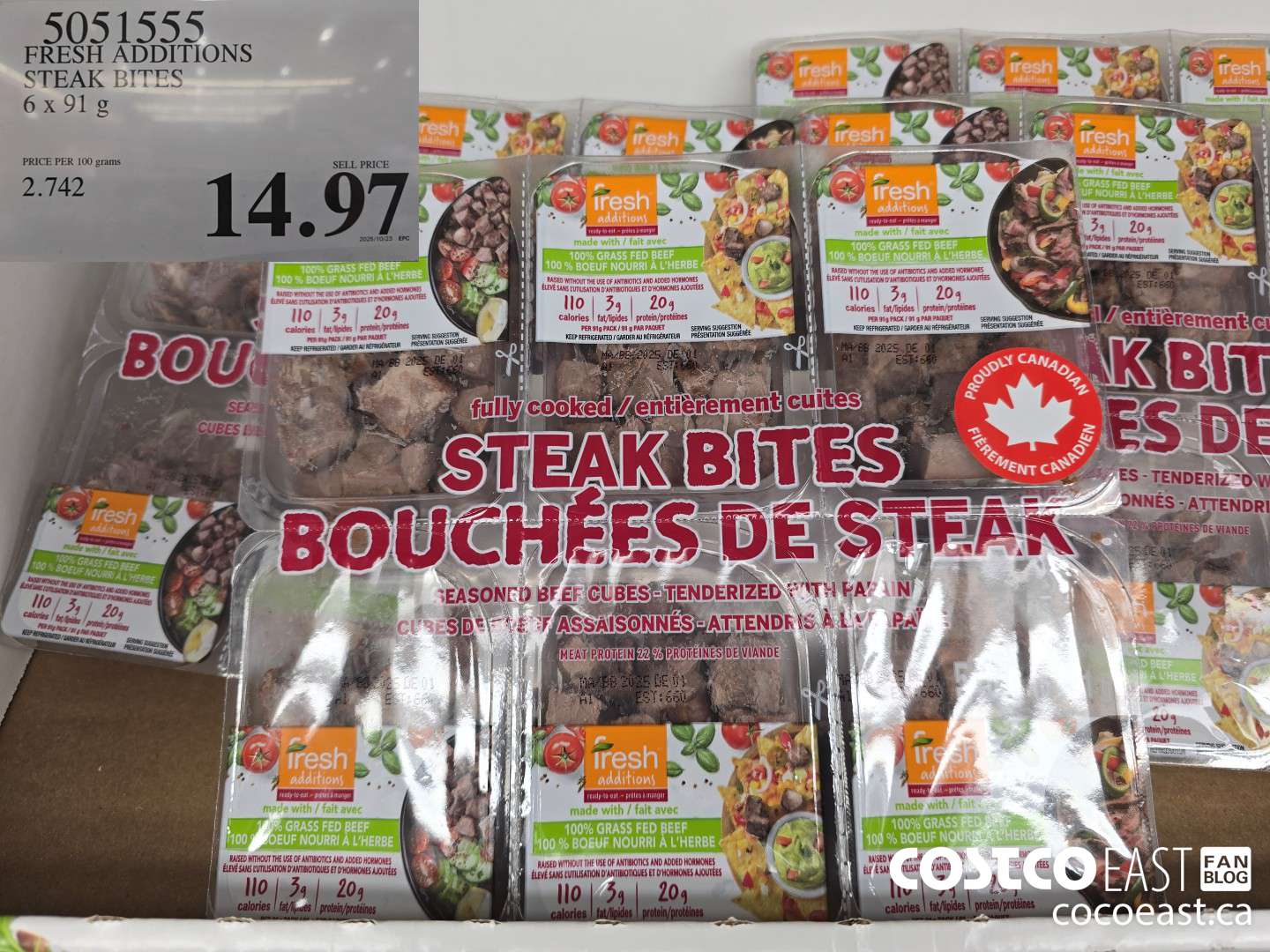5051555 FRESH ADDITIONS STEAK BITES 6 X 91 G $14.97