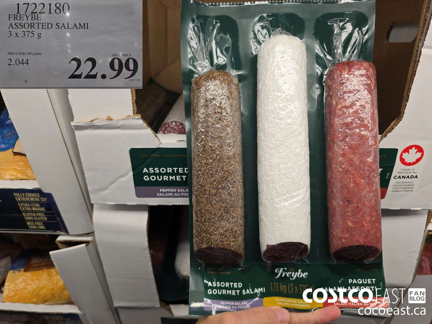 1722180 FREYBE ASSORTED SALAMI 3 x 375 G $22.99