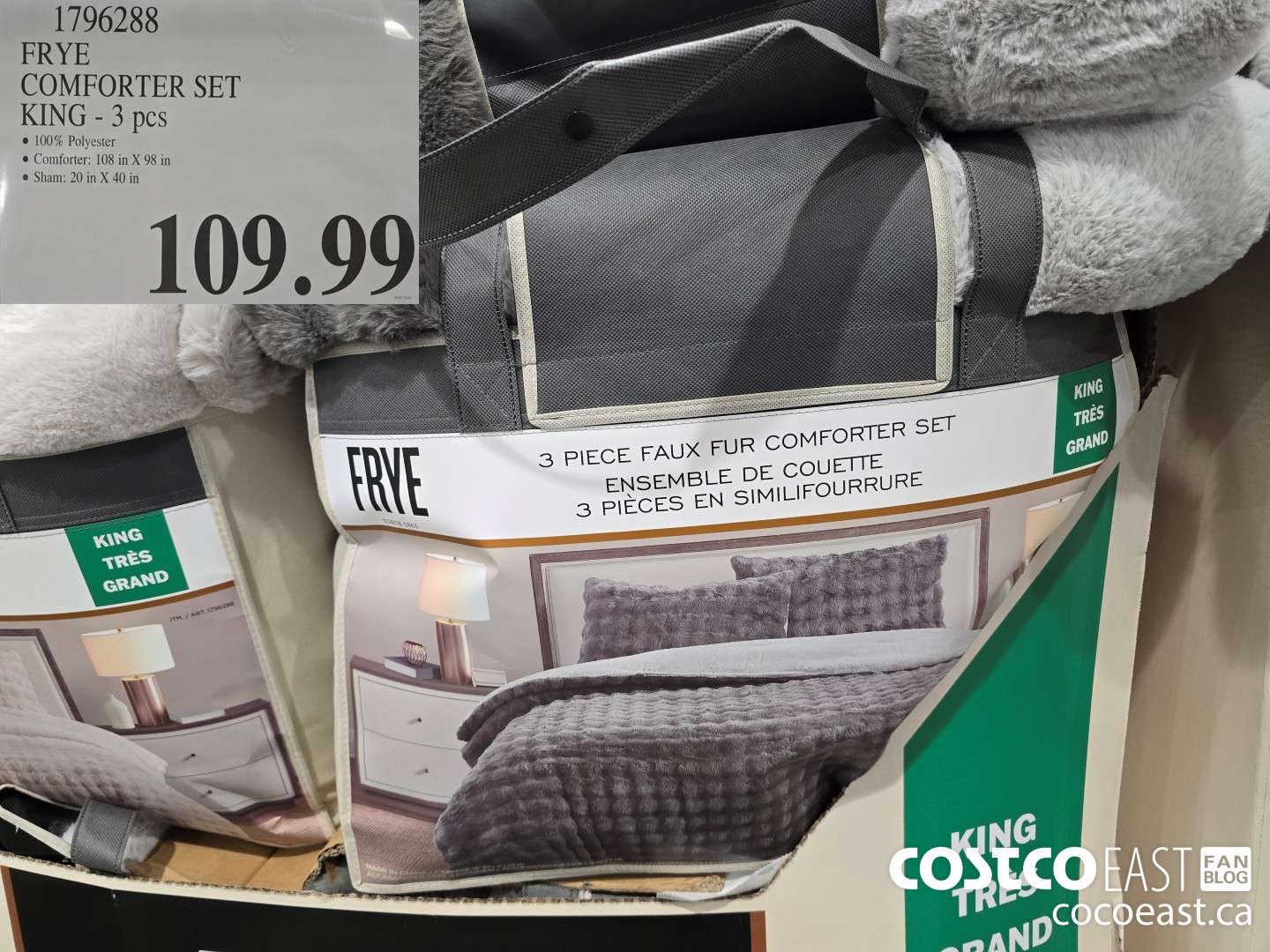 1796288 FRYE COMFORTER SET KING- 3 pcs $109.99