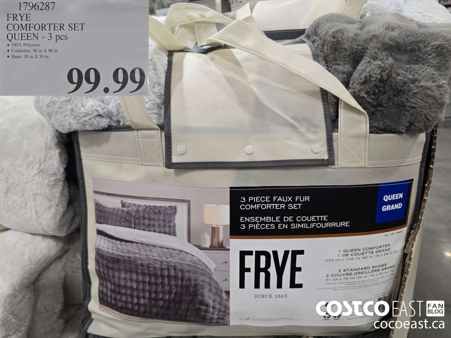 17962387 FRYE COMFORTER SET QUEEN - 3 pcs $99.99
