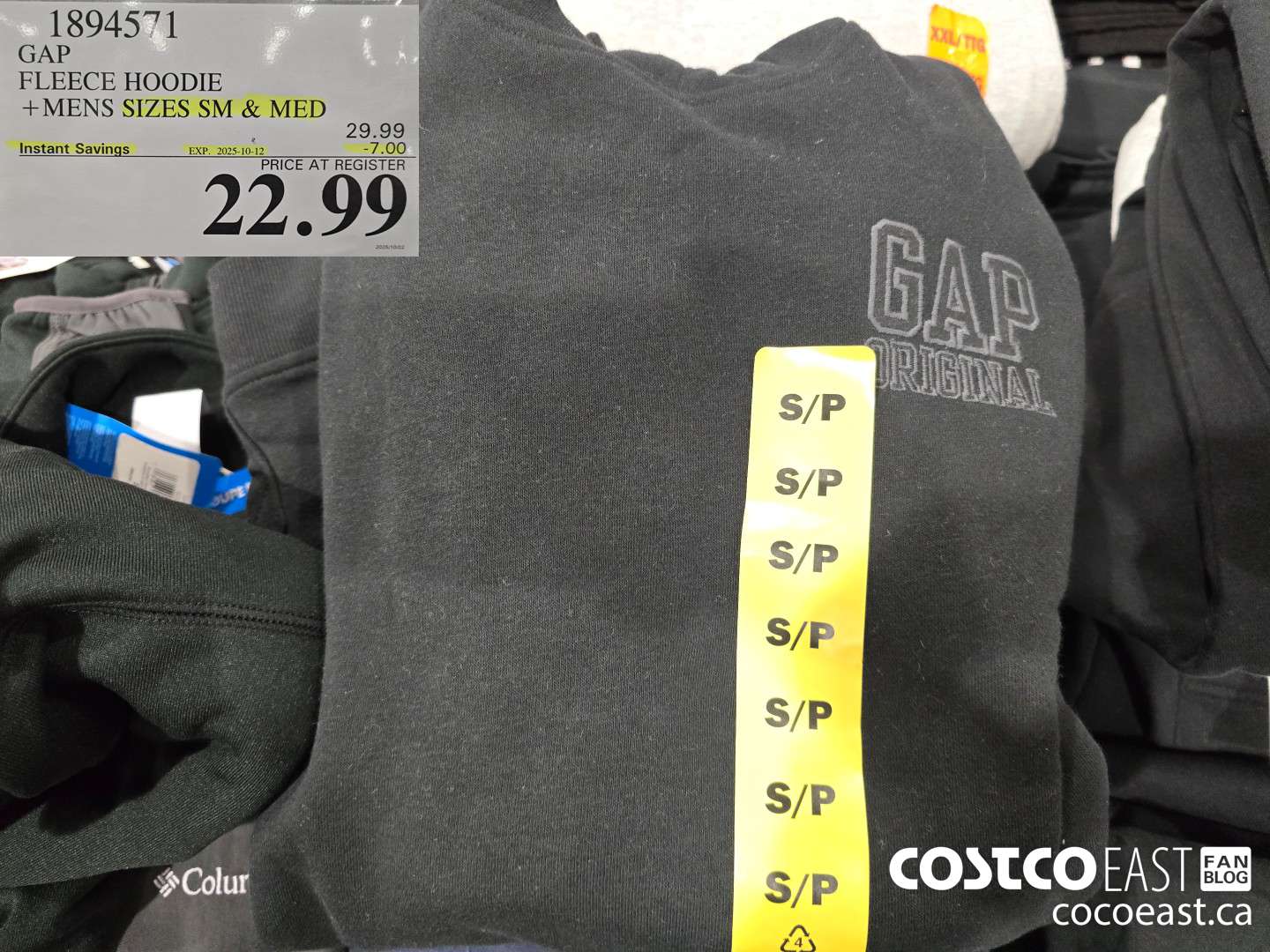 1894571 GAP FLEECE HOODIE +MENS SIZES SM & MED ($7.00 INSTANT SAVINGS EXPIRES ON 2025-10-12) $22.99