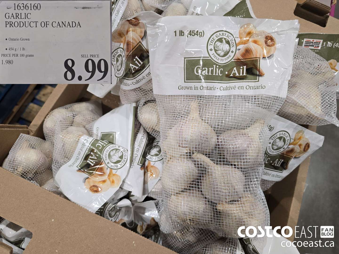 1636160 GARLIC PRODUCT OF CANADA $8.99