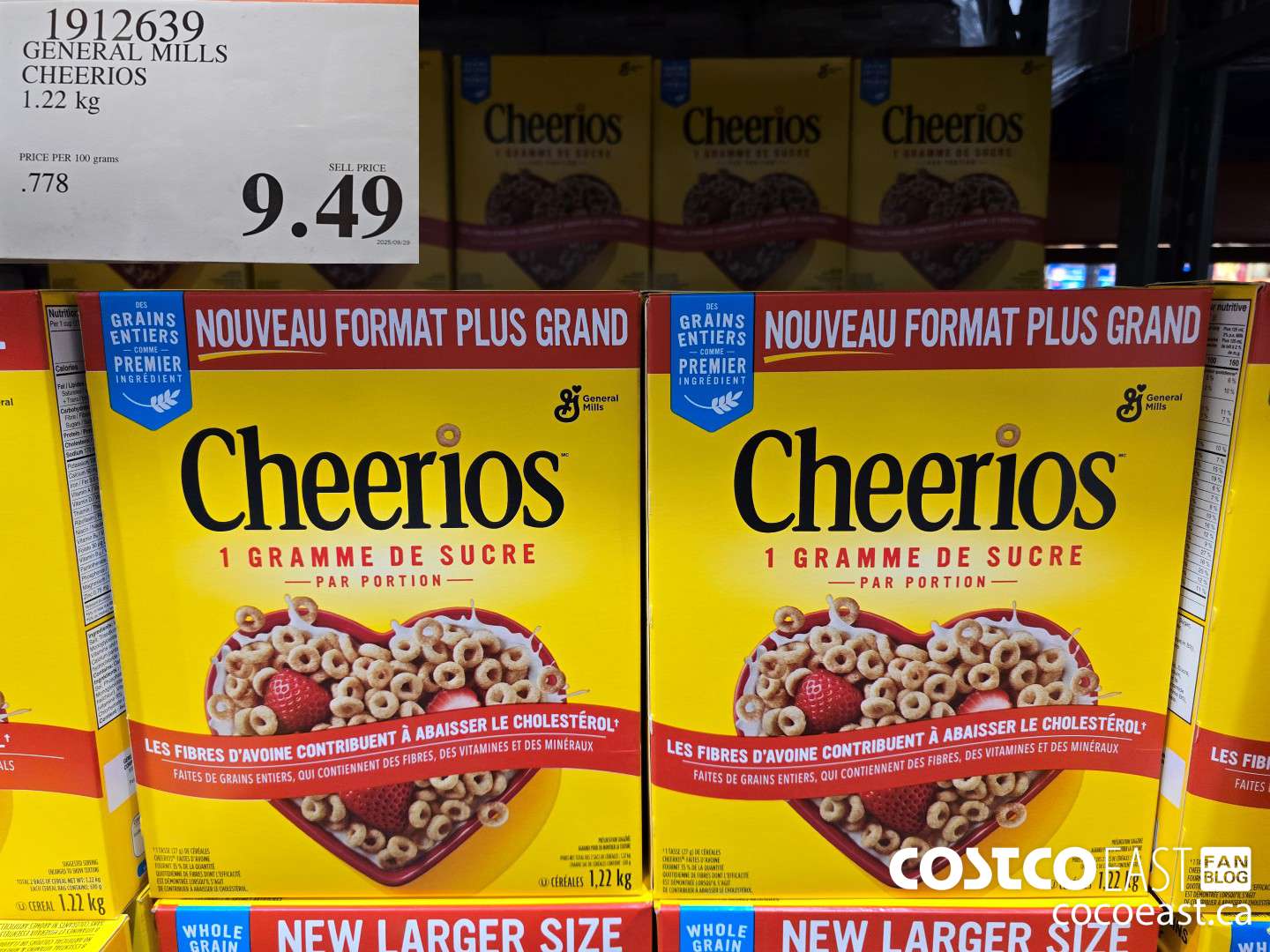 1912639 GENERAL MILLS CHEERIOS 1.22 KG $9.49