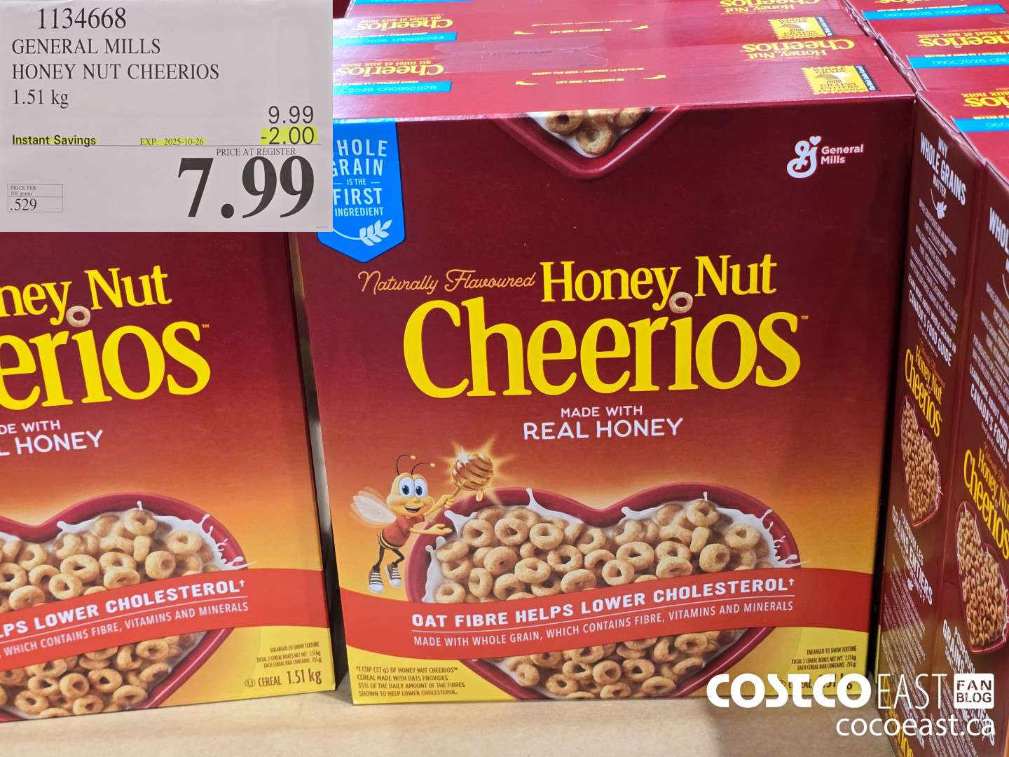 1134668 GENERAL MILLS HONEY NUT CHEERIOS 1.51 kg ($2.00 INSTANT SAVINGS EXPIRES ON 2025-10-26) $7.99