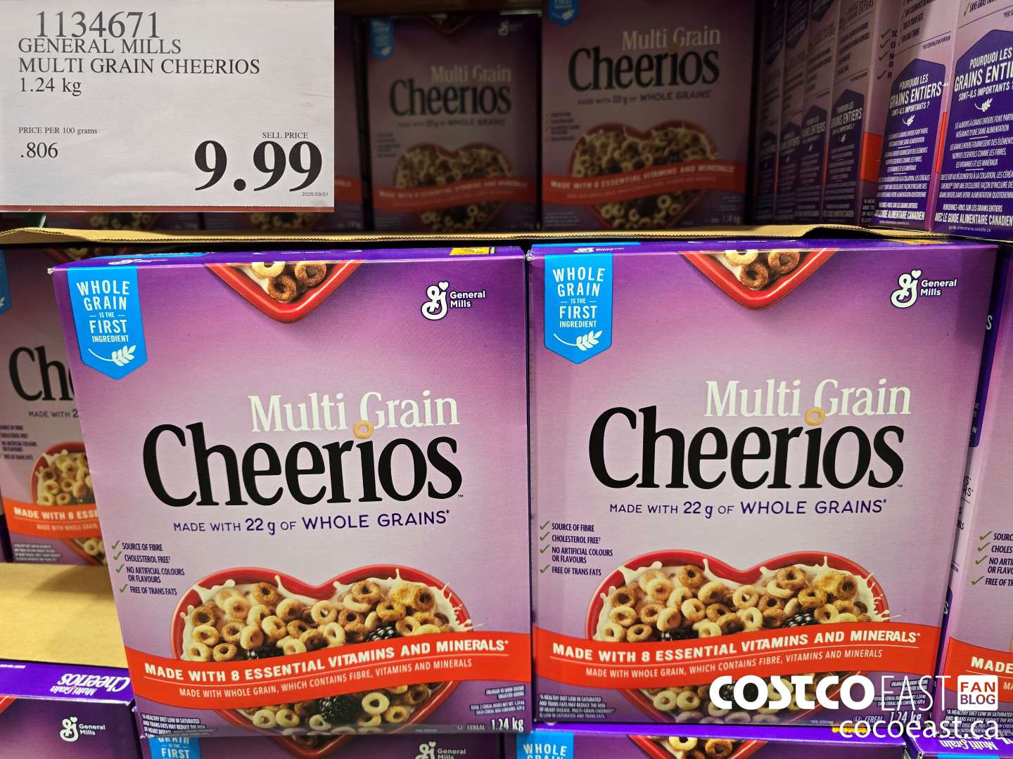 1134671 GENERAL MILLS MULTI-GRAIN CHEERIOS 1.24 KG $9.99