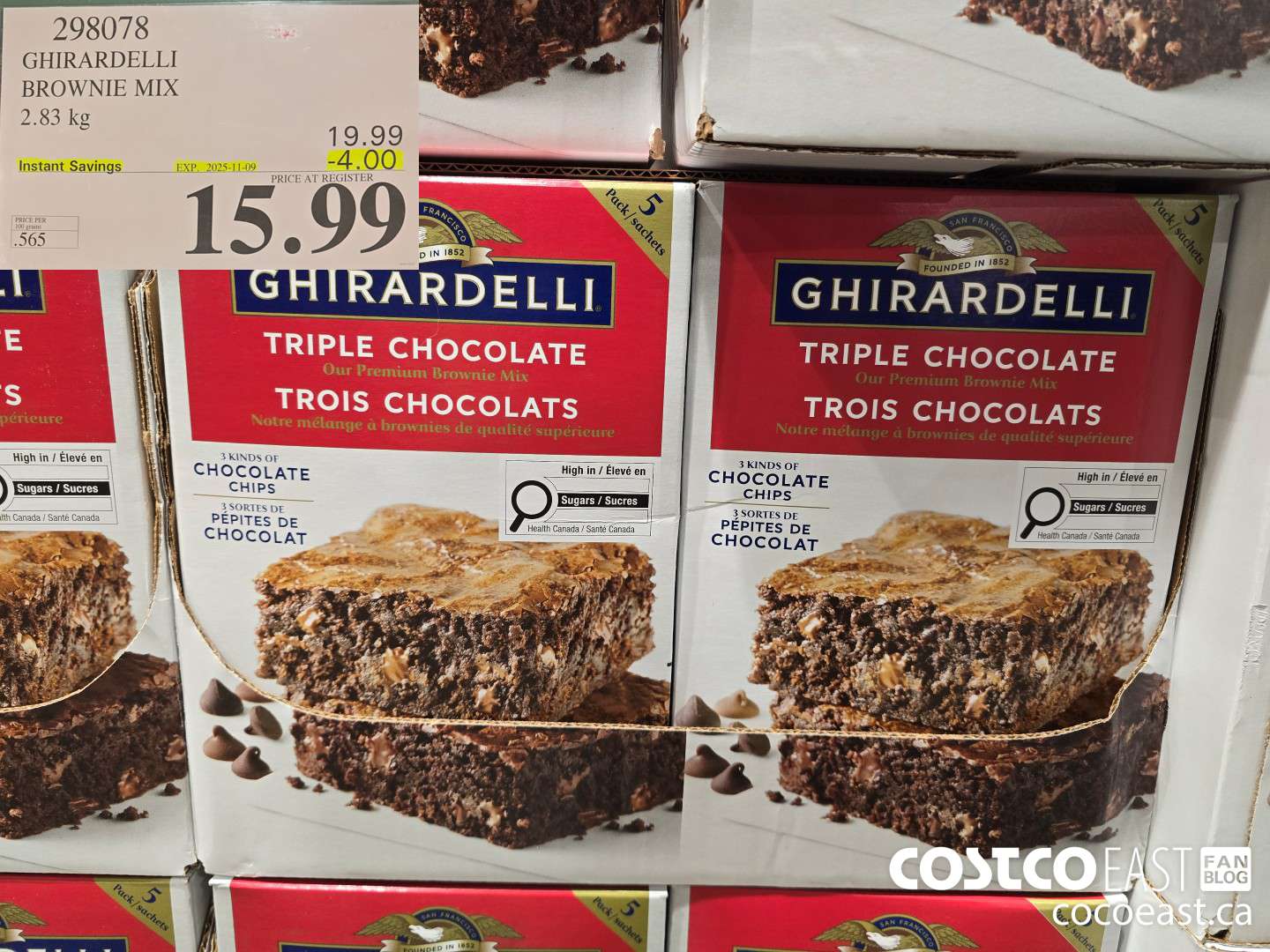 298078 GHIRARDELLI BROWNIE MIX 2.83 KG ($4.00 INSTANT SAVINGS EXPIRES ON 2025-11-09) $15.99