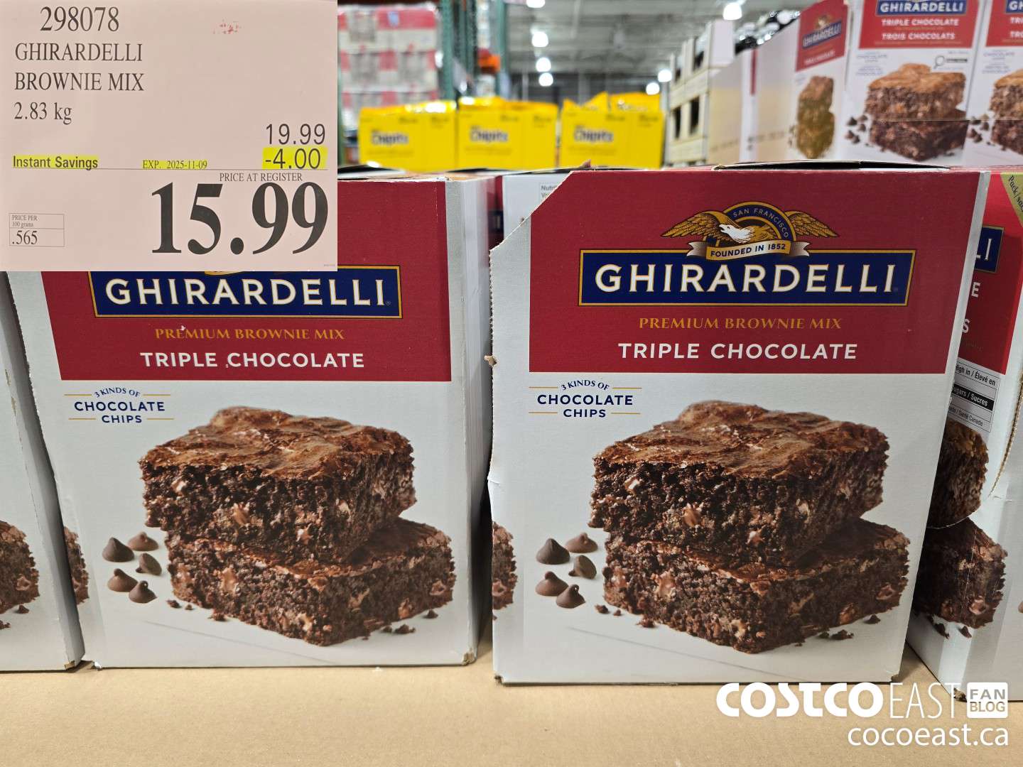 298078 GHIRARDELLI BROWNIE MIX 2.83 KG ($4.00 INSTANT SAVINGS EXPIRES ON 2025-11-09) $15.99