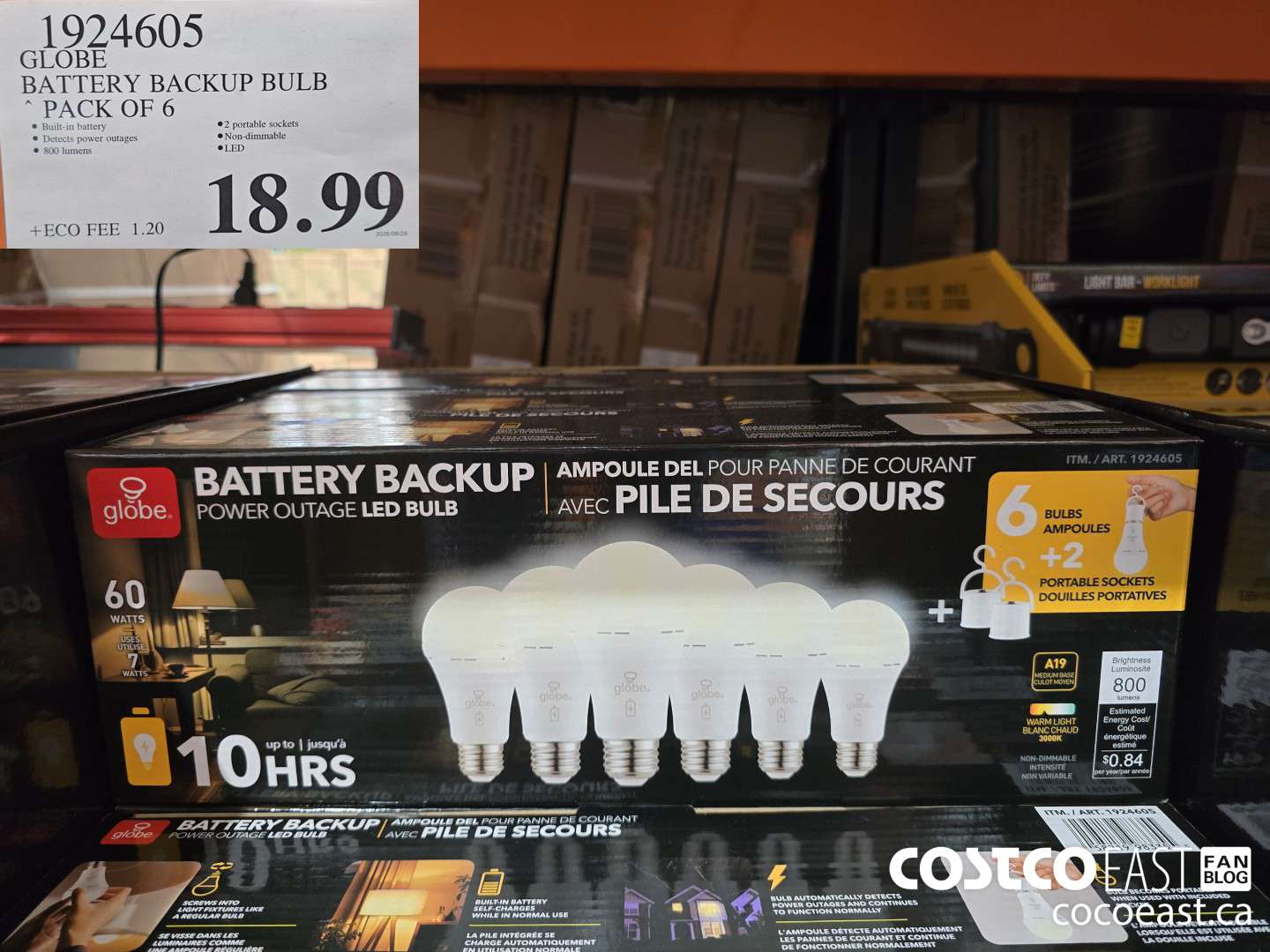 1924605 GLOBE BATTERY BACKUP BULB PACK OF 6 $18.99