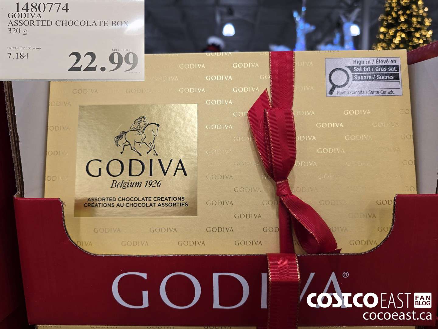 1480774 GODIVA ASSORTED CHOCOLATE BOX 320 G $22.99