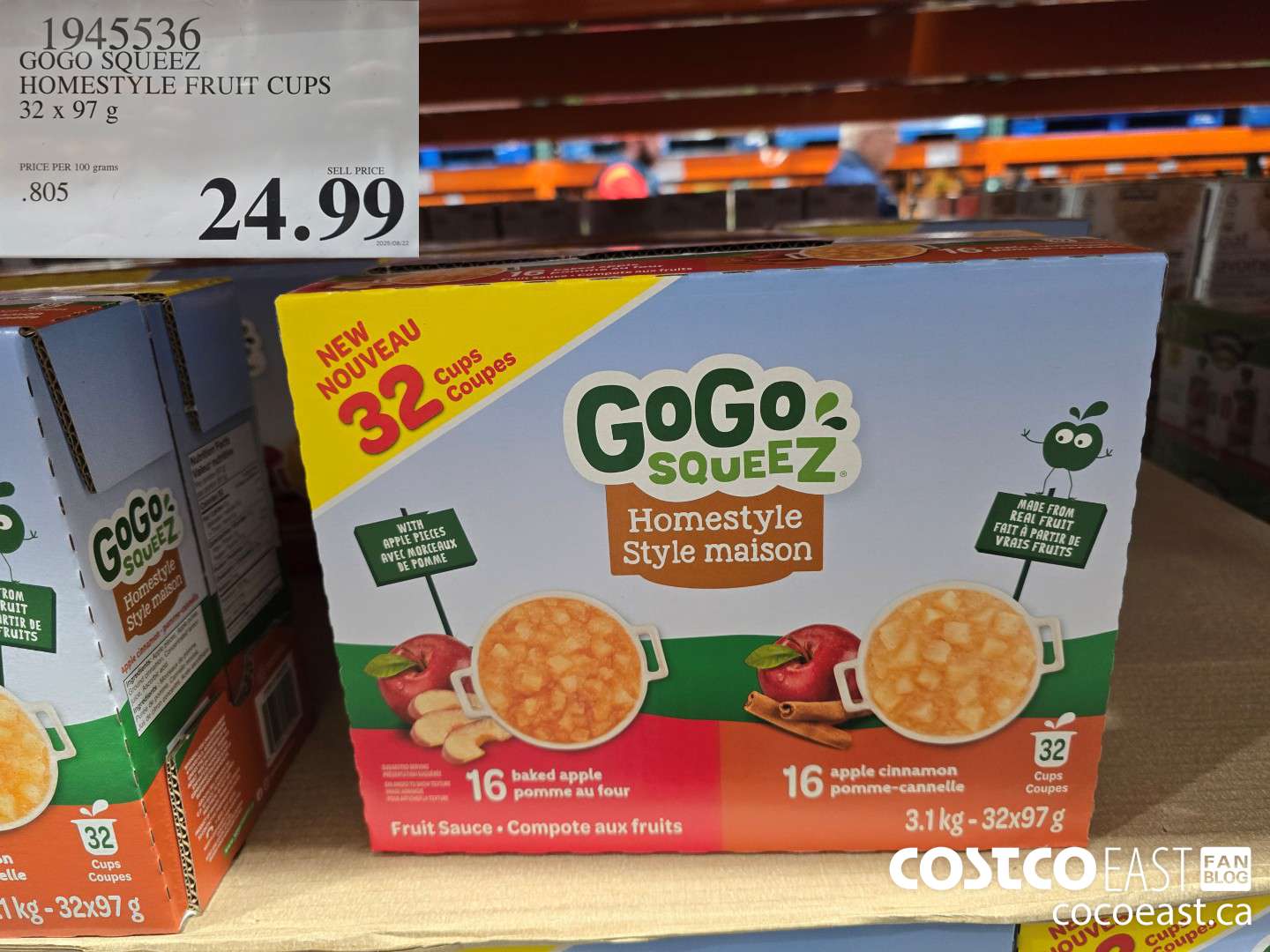 1945536 GOGO SQUEEZ HOMESTYLE FRUIT CUPS 32 X 97 G $24.99