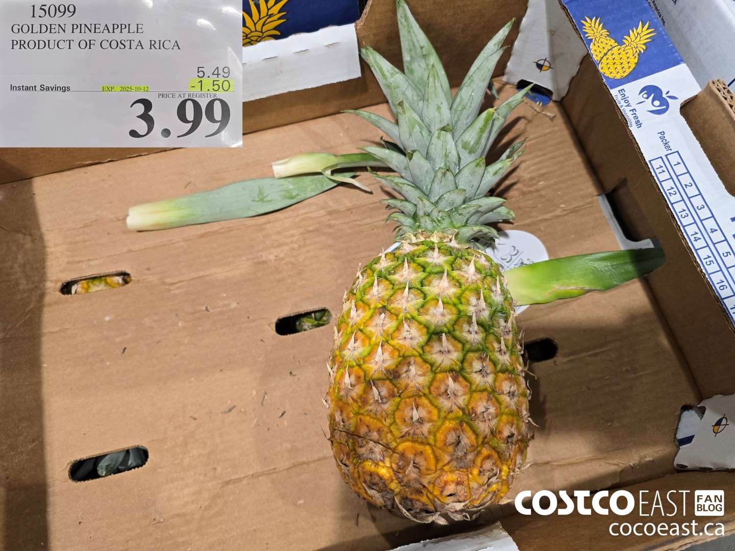 15099 GOLDEN PINEAPPLE PRODUCT OF COSTA RICA ($1.50 INSTANT SAVINGS EXPIRES ON 2025-10-12) $3.99