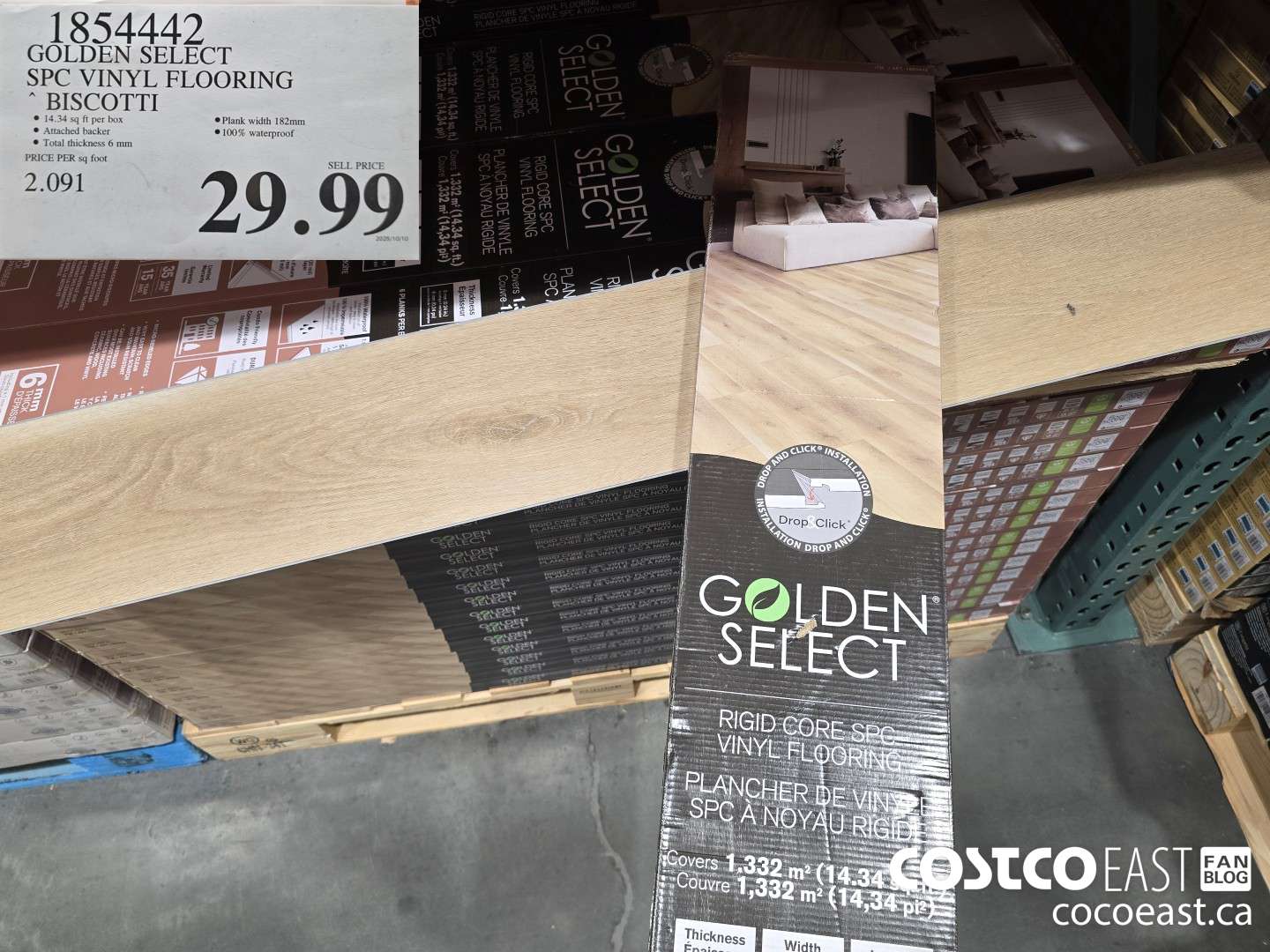1854442 GOLDEN SELECT SPC VINYL FLOORING BISCOTTI $29.99