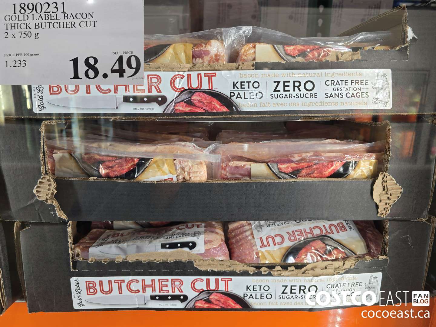 1890231 GOLD LABEL BACON THICK BUTCHER CUT 2 x 750 G $18.49